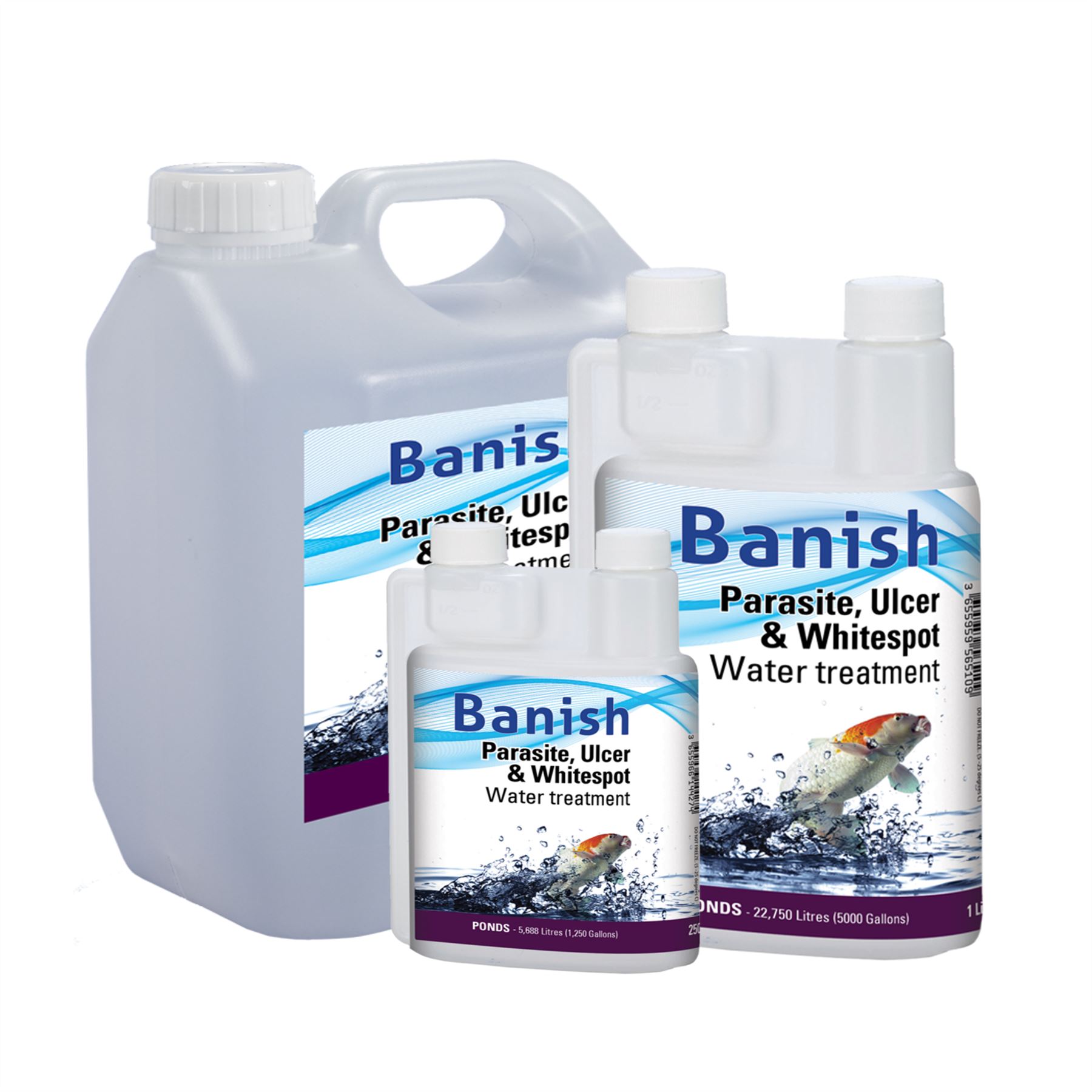 BANISH ANTI ULCER PARASITE AND WHITESPOT POND WATER TREATMENT DISEASE