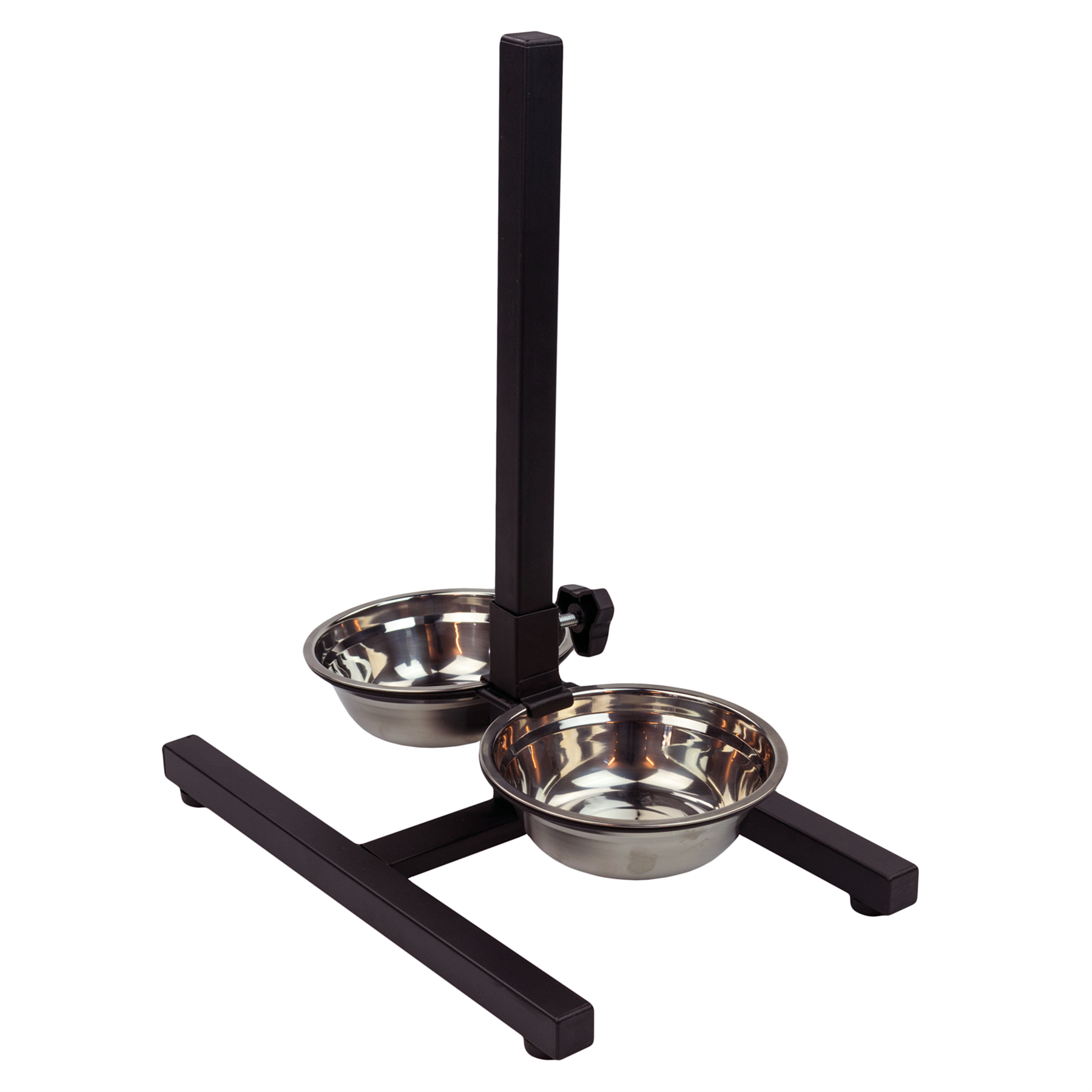 RAISED ADJUSTABLE DOG FEEDING STAND WITH 2 STAINLESS STEEL PET BOWLS FOOD WATER - Picture 9 of 19