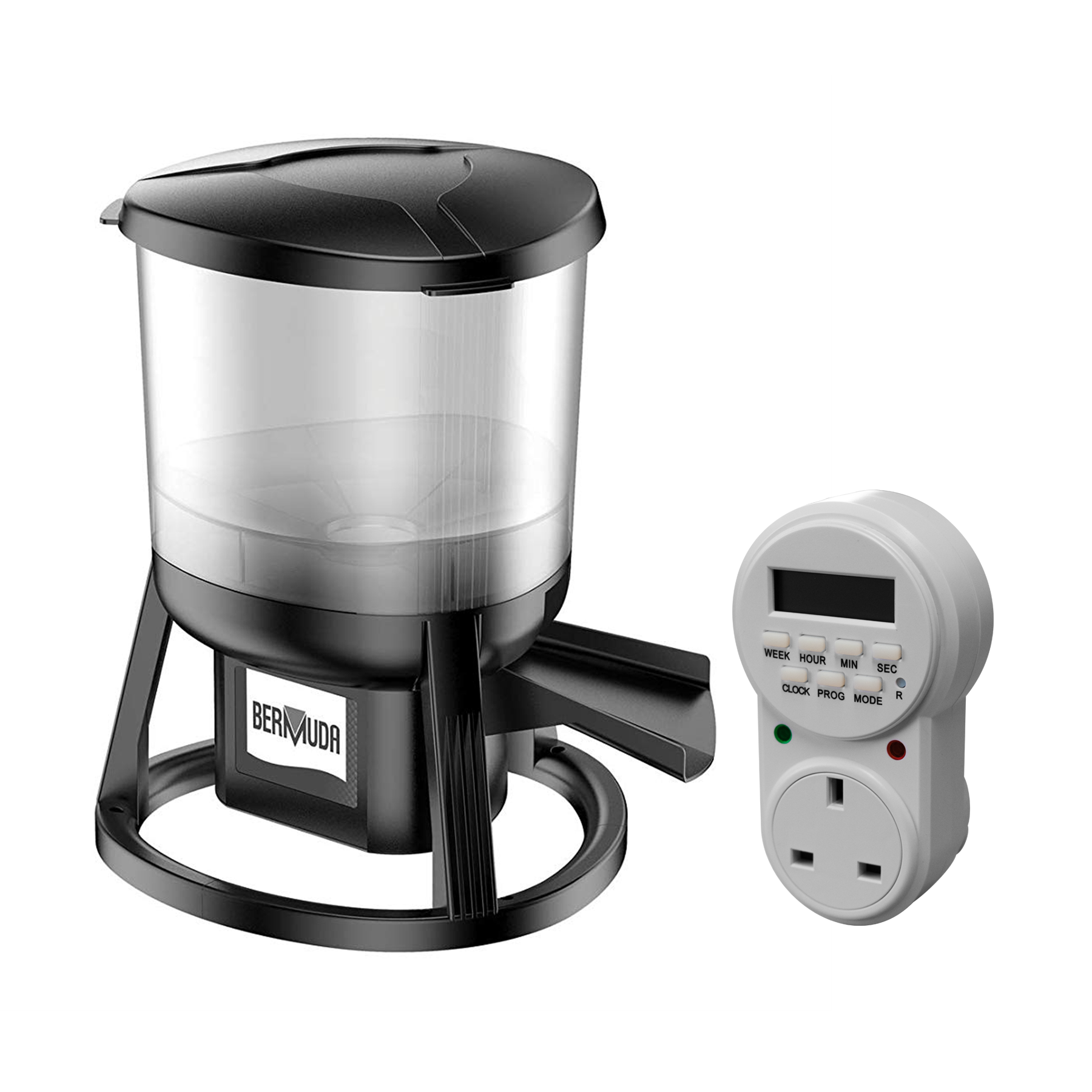 Bermuda Automatic Koi Pond Fish Feeder Mains Powered Pellet Auto