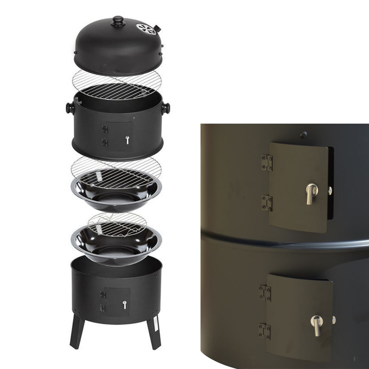 OUTDOOR GARDEN BBQ SMOKERS SMOKING COOKING PATIO BARBEQUE GRILL COAL