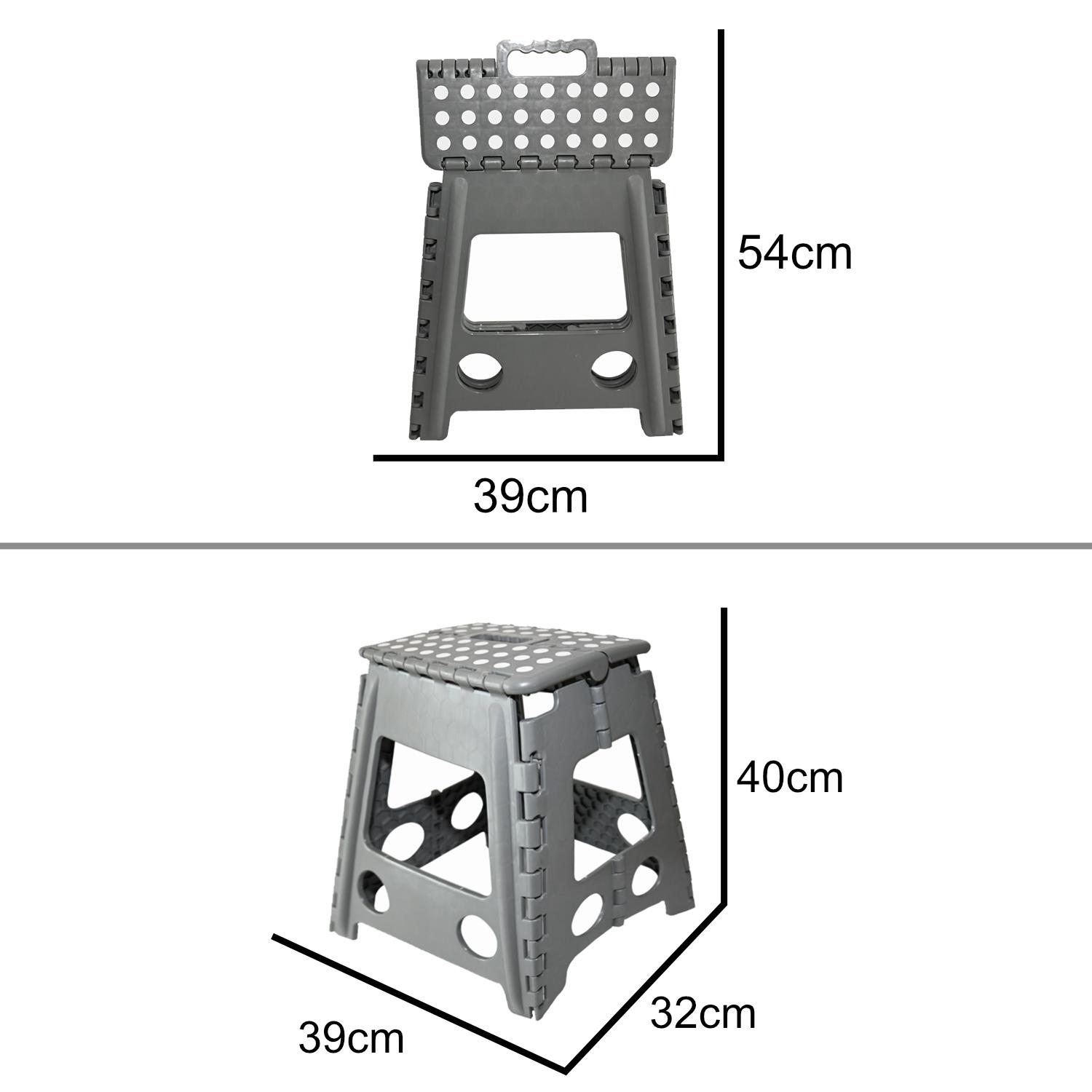 LARGE FOLDING STEPS KITCHEN STOOL STEP PORTABLE FOLDABLE FOLD SEAT WITH HANDLE - Picture 12 of 13