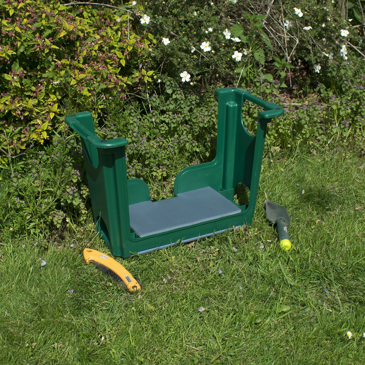 GARDEN KNEELER STOOL SEAT CHAIR 3 IN 1 PORTABLE TOOL STORAGE GARDENING