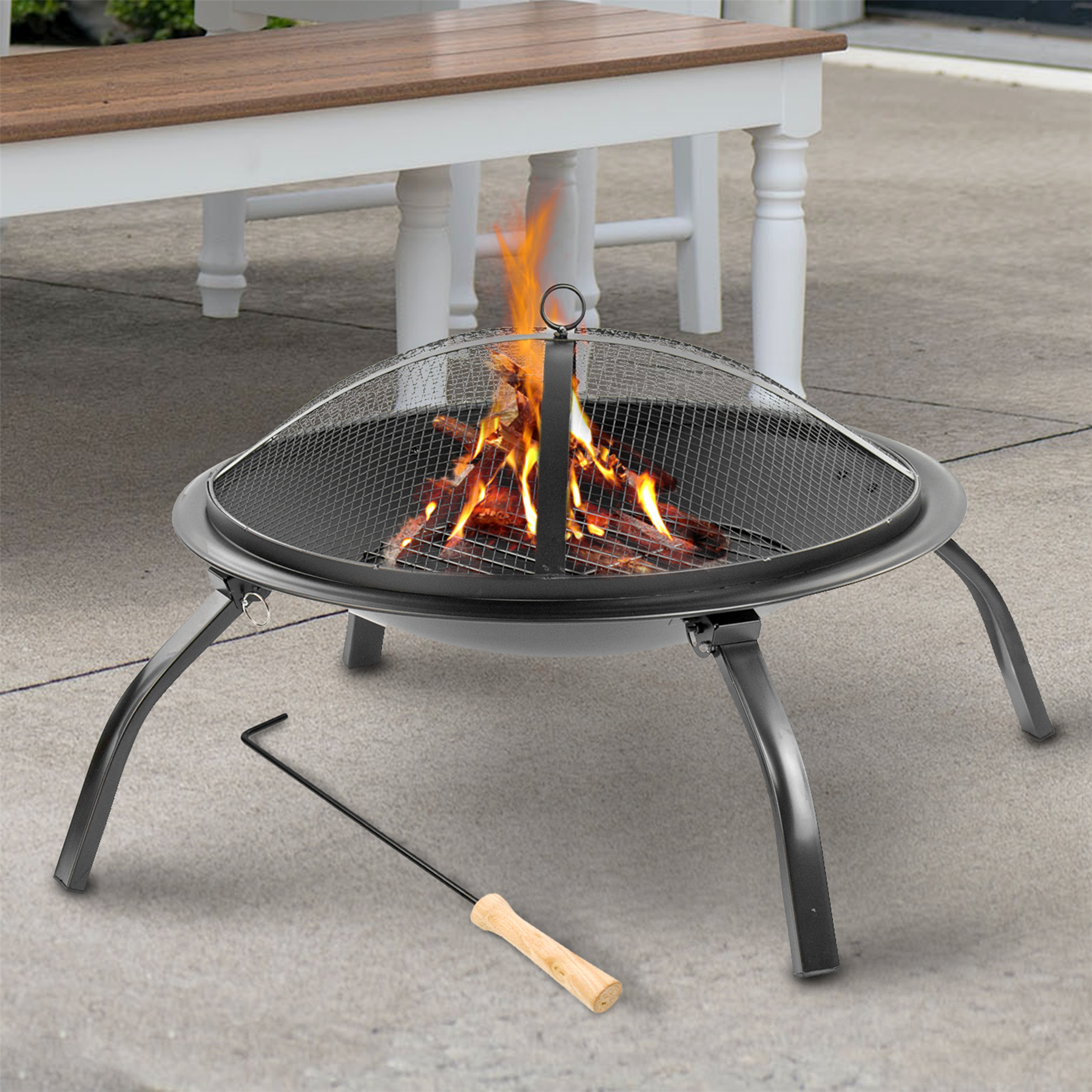 GARDEN FIRE PIT OUTDOOR WOOD LOG BURNER PATIO HEATER STEEL METAL CAMPING  BRAZIER | eBay