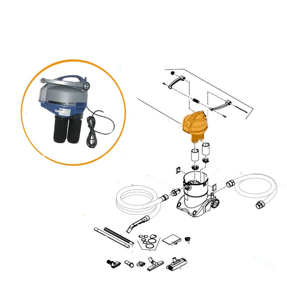 REPLACEMENT MOTOR HEAD SECTION OASE PONDOVAC 4 POND VACUUM PART 13442