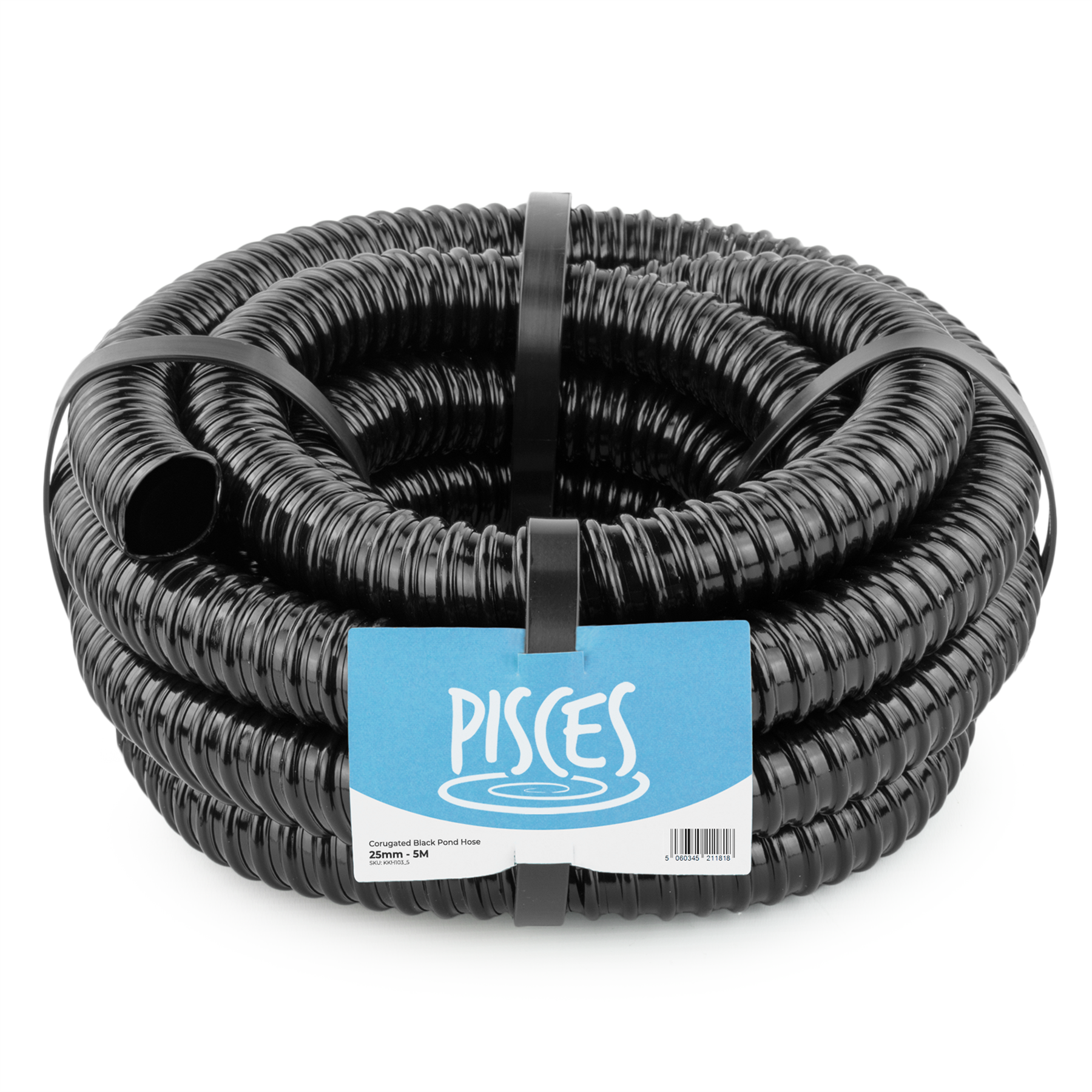 1 Inch ID Corrugated Pond Tubing - 20ft Black PVC Aquarium Hose For Waterfalls & Fountains