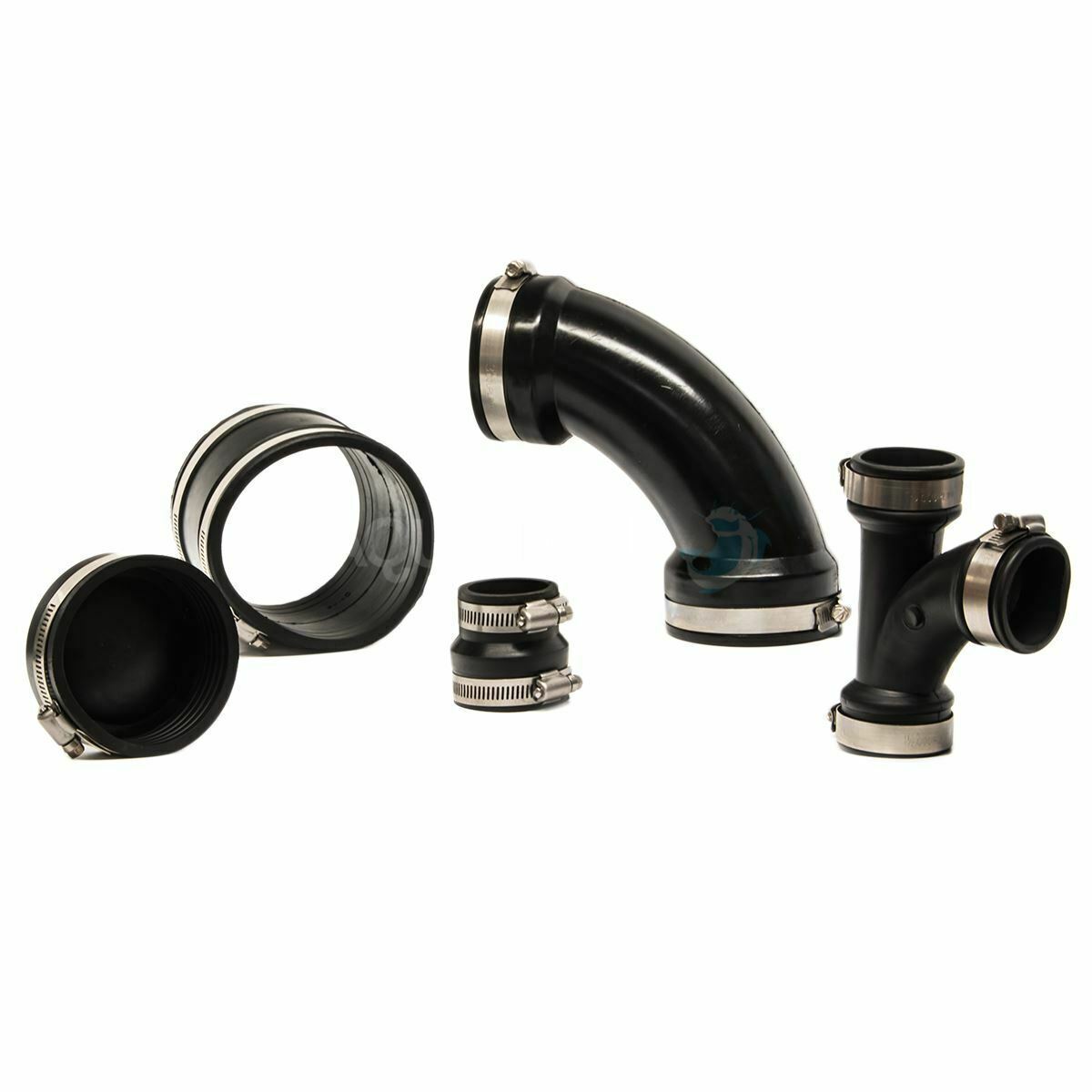 BLACK FLEXIBLE RUBBER PIPE TUBE FITTING CONNECTOR POND CLOVERLEAF