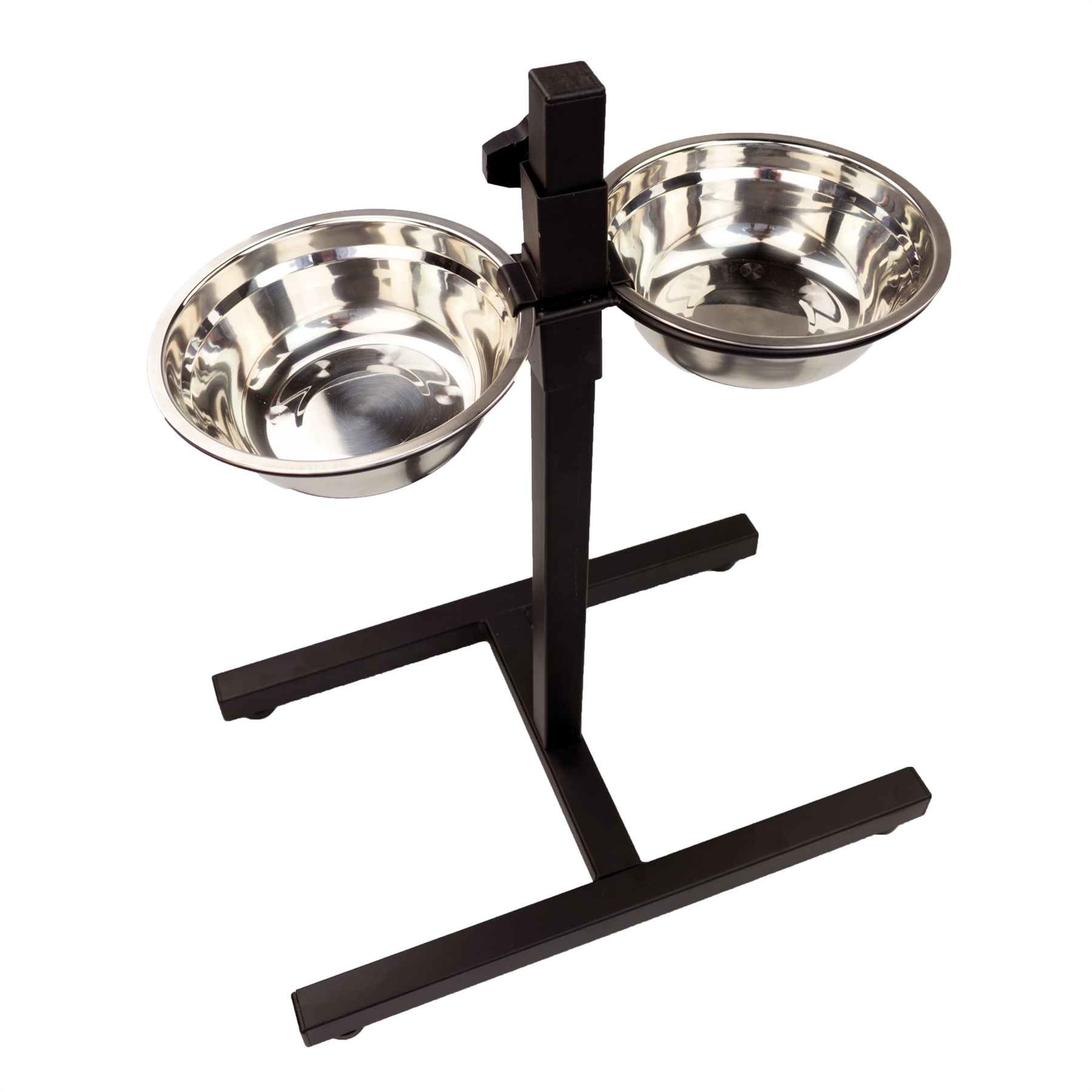 RAISED ADJUSTABLE DOG FEEDING STAND WITH 2 STAINLESS STEEL PET BOWLS FOOD WATER - Picture 5 of 19