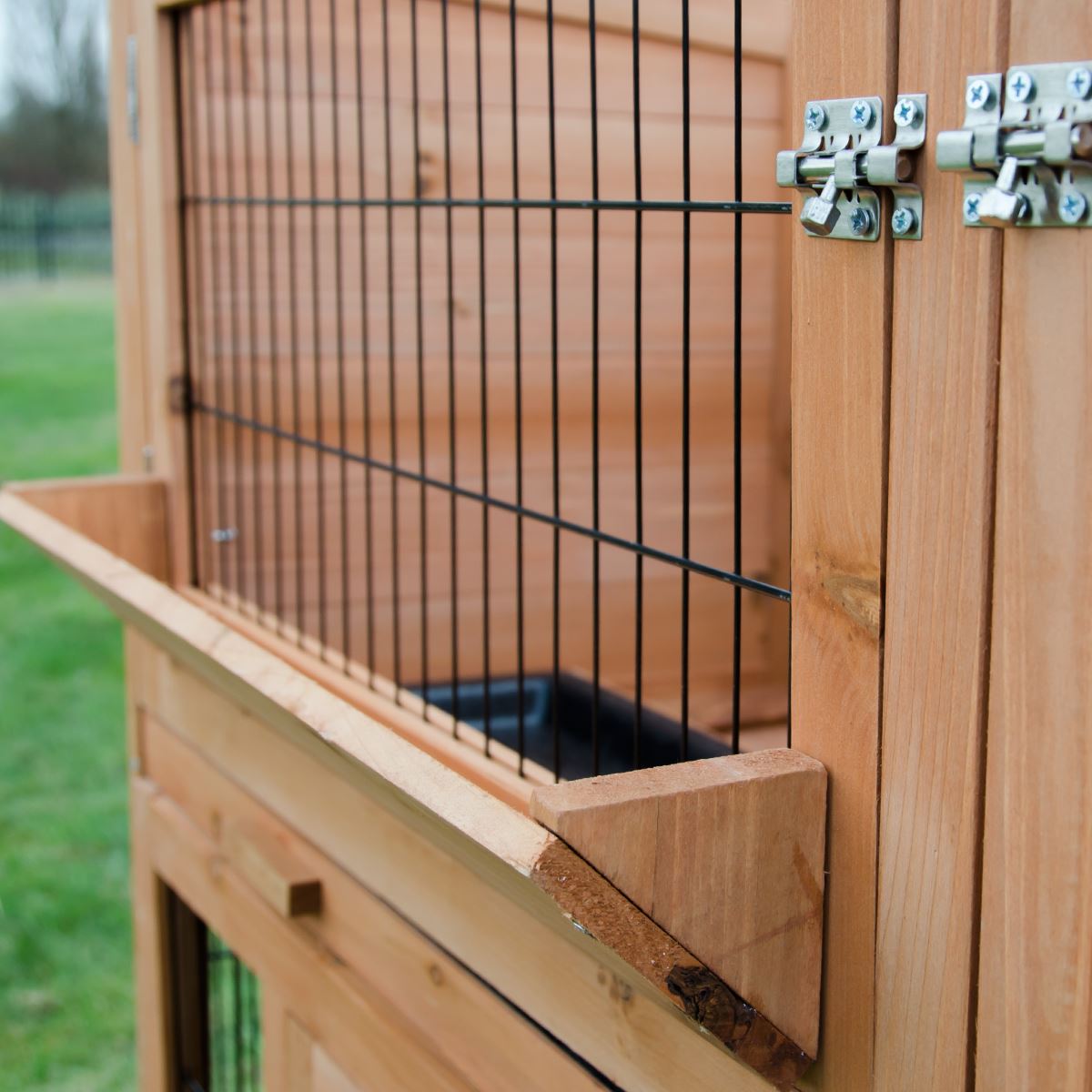 4FT LARGE RABBIT HUTCH AND RUN WITH 2 TIERS WOODEN FERRET PET CAGE