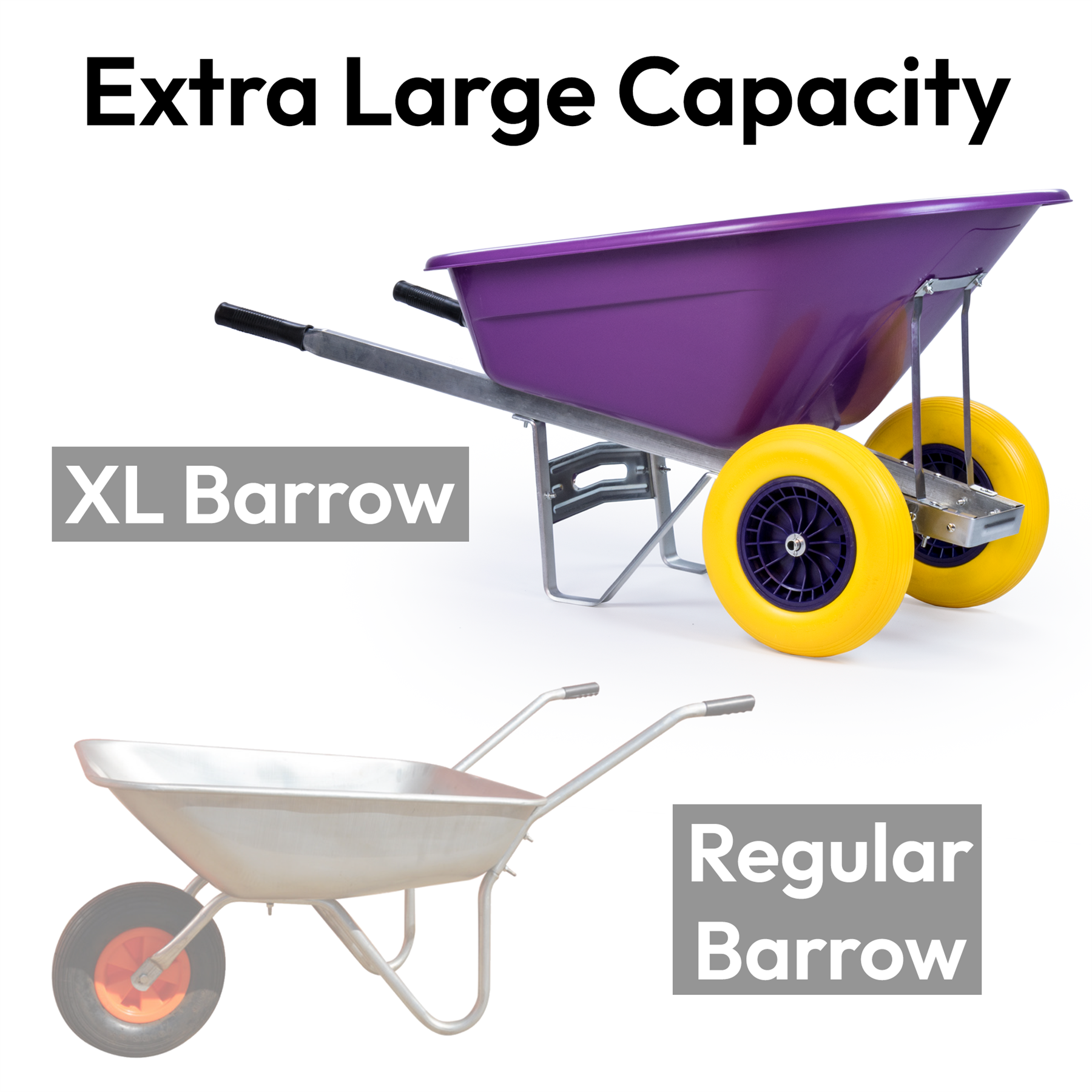 KCT XL BIG WHEELBARROW TWIN WHEEL HEAVY DUTY PUNCTURE PROOF GARDEN STABLE - Picture 30 of 77