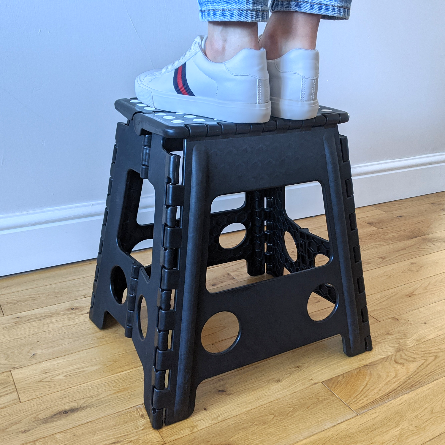 LARGE FOLDING STEPS KITCHEN STOOL STEP PORTABLE FOLDABLE FOLD SEAT WITH HANDLE - Picture 2 of 13