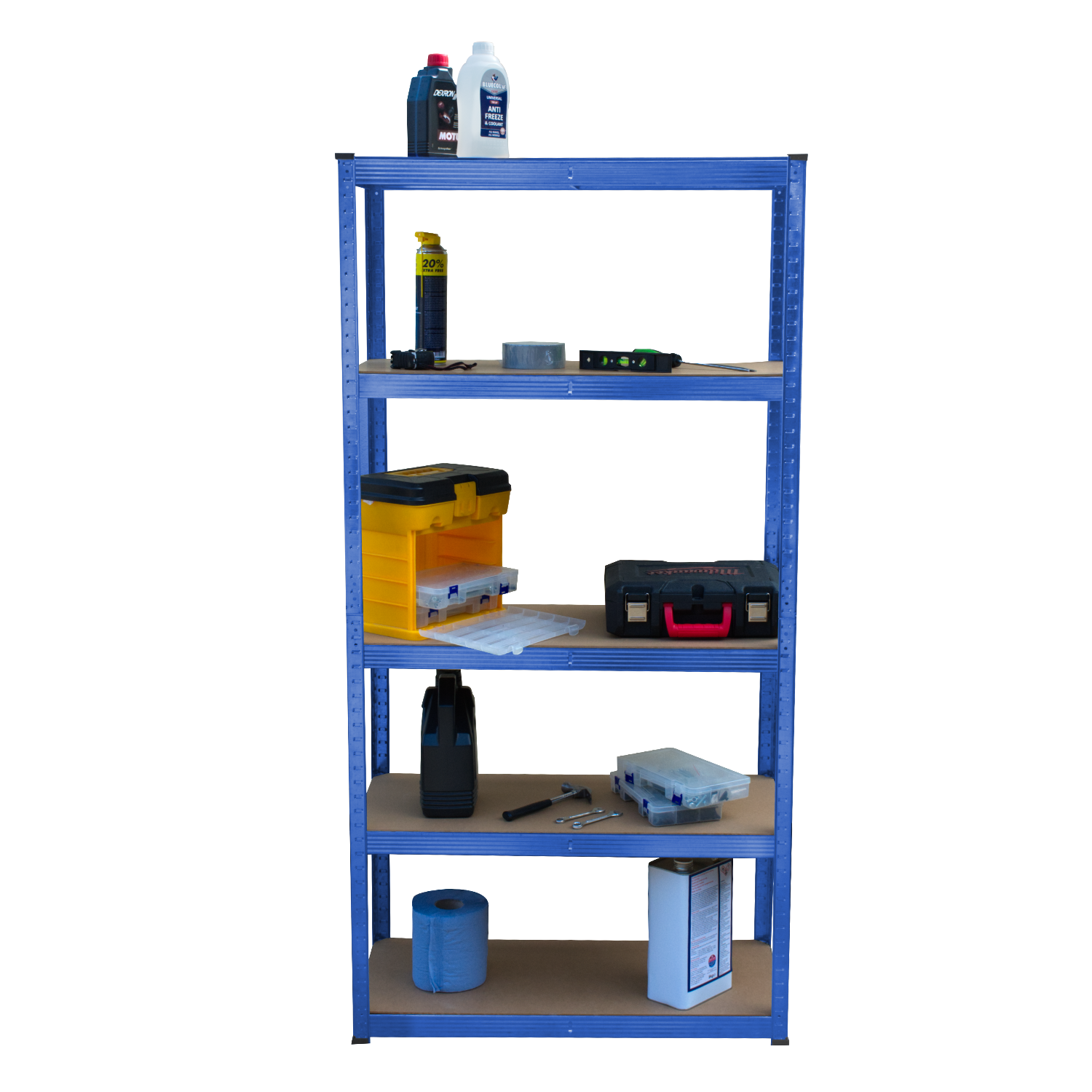 5 TIER BOLTLESS GARAGE SHELVING HEAVY DUTY METAL STORAGE SHELVES RACKING UNIT - Picture 25 of 27