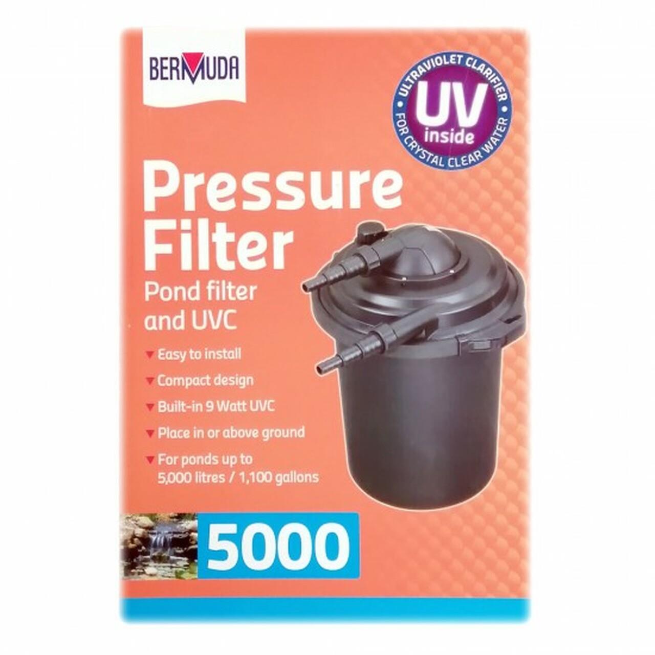 BERMUDA PRESSURE FILTER 5000 WITH ULTRAVIOLET CLARIFIER POND WATER UVC