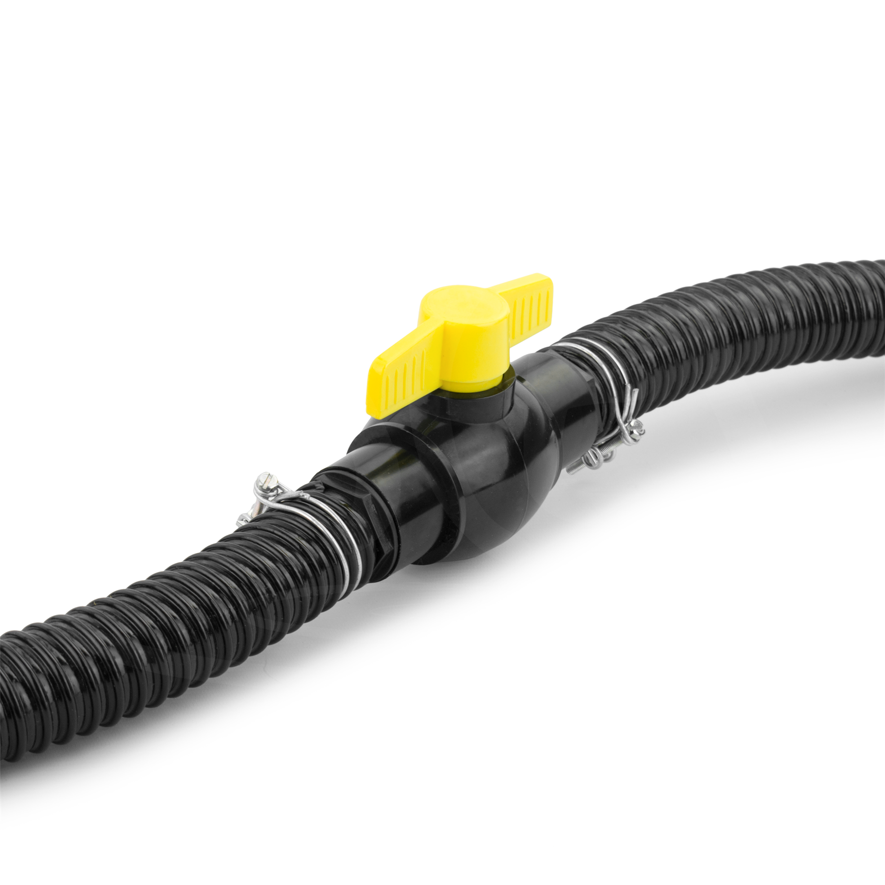 CORRUGATED FLEXIBLE BLACK POND HOSE PIPE WITH CLIPS HOSEPIPE GARDEN WATER BUTT - Produktbild 4