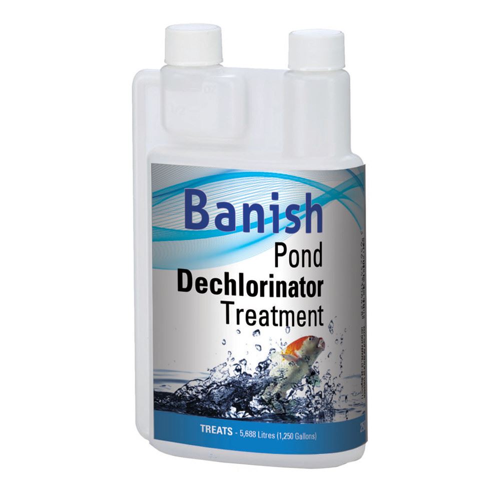 BANISH POND DECHLORINATOR TAP WATER TREATMENT SAFE CONDITIONER KOI FISH