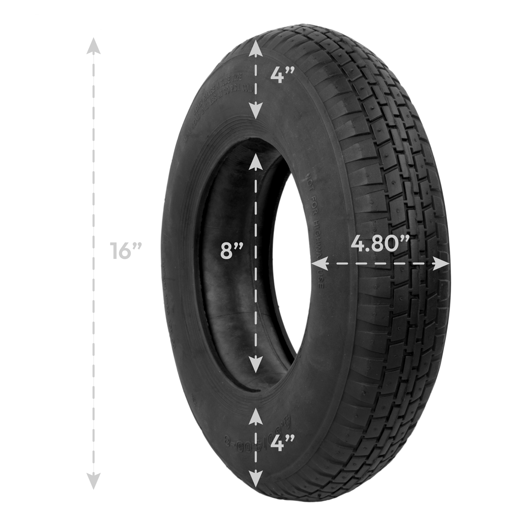 WHEELBARROW INNER TUBE / TYRE 4.80/4.00-8 RUBBER 16 INCH PNEUMATIC REPLACEMENT - Picture 30 of 44