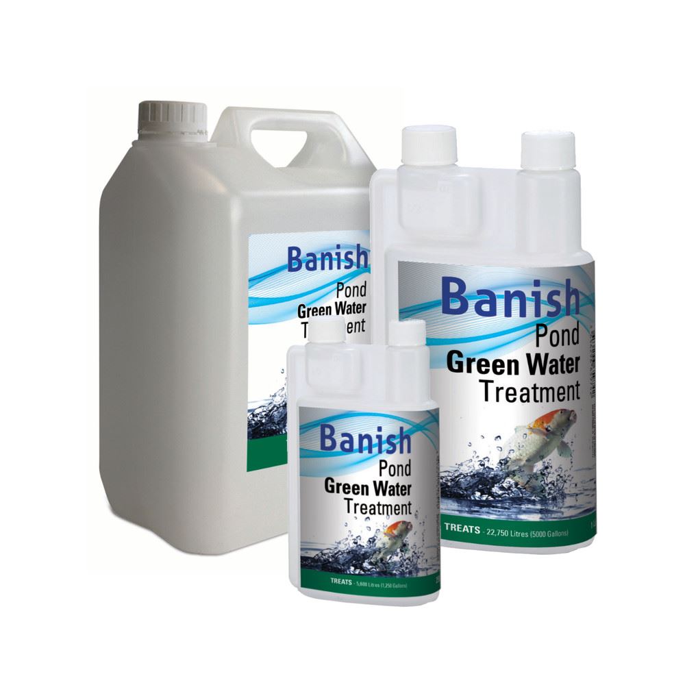 BANISH POND GREEN WATER TREATMENT REMOVE ALGAE GROWTH TREAT CONTROL KOI