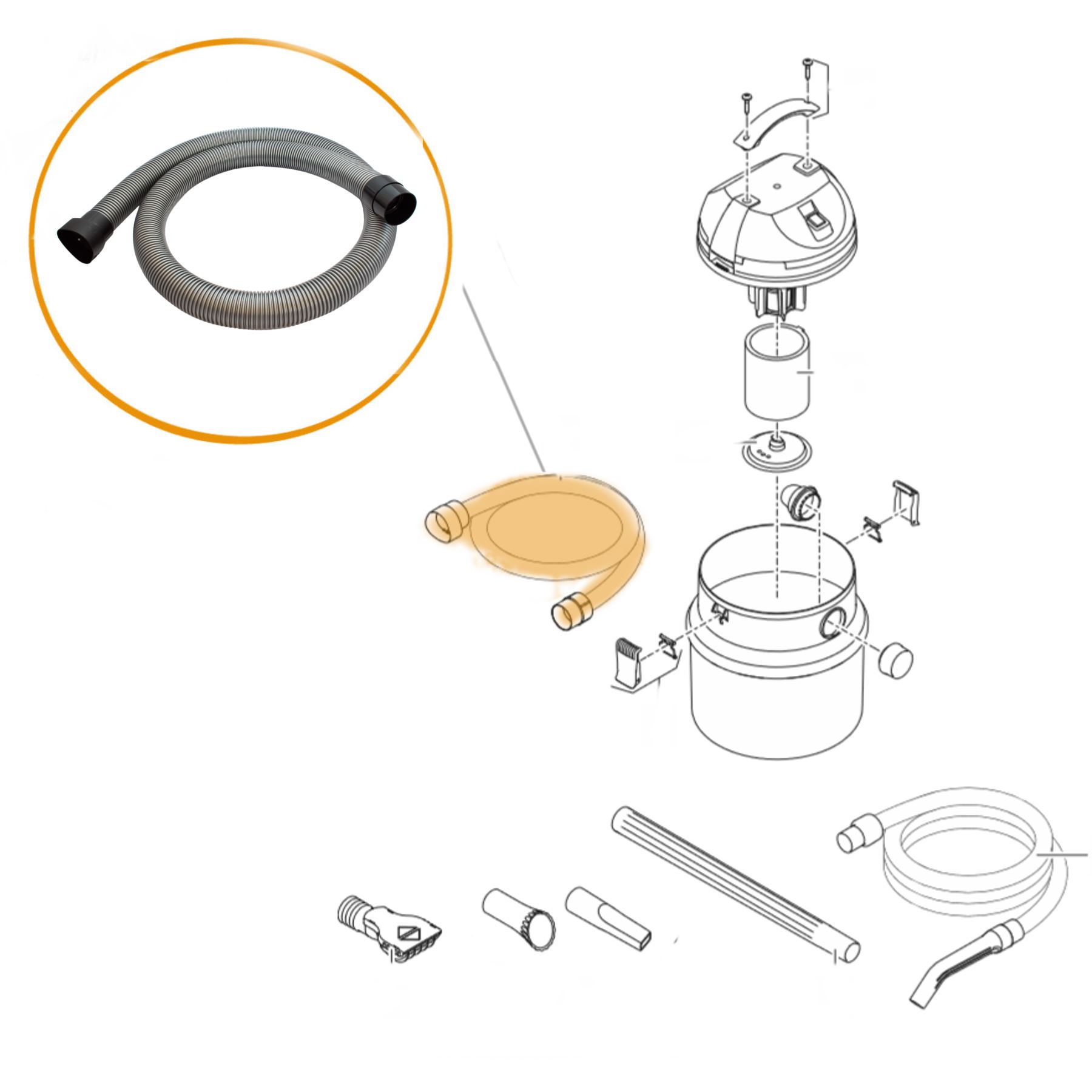 PONTEC OASE REPLACEMENT OUTLET HOSE PONDOMATIC PONDOVAC PART 44008
