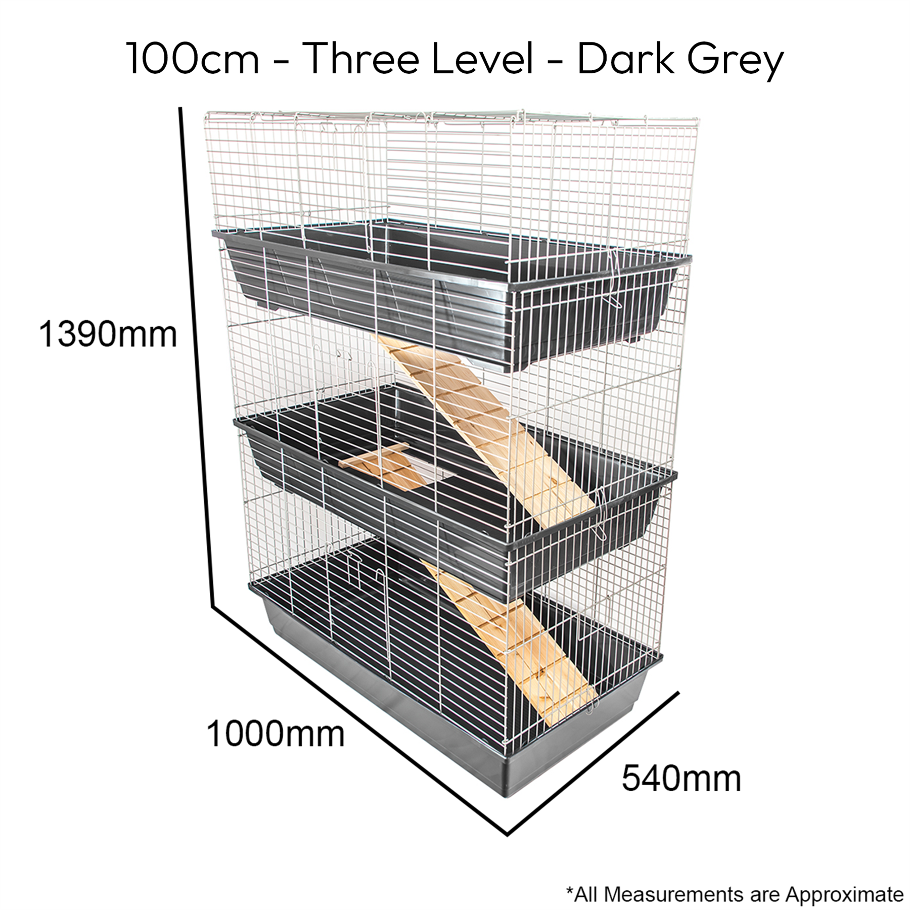 3 TIER TRIPLE LEVEL LARGE INDOOR RABBIT GUINEA PIG CAGE HUTCH RAT ENCLOSURE - Picture 12 of 16