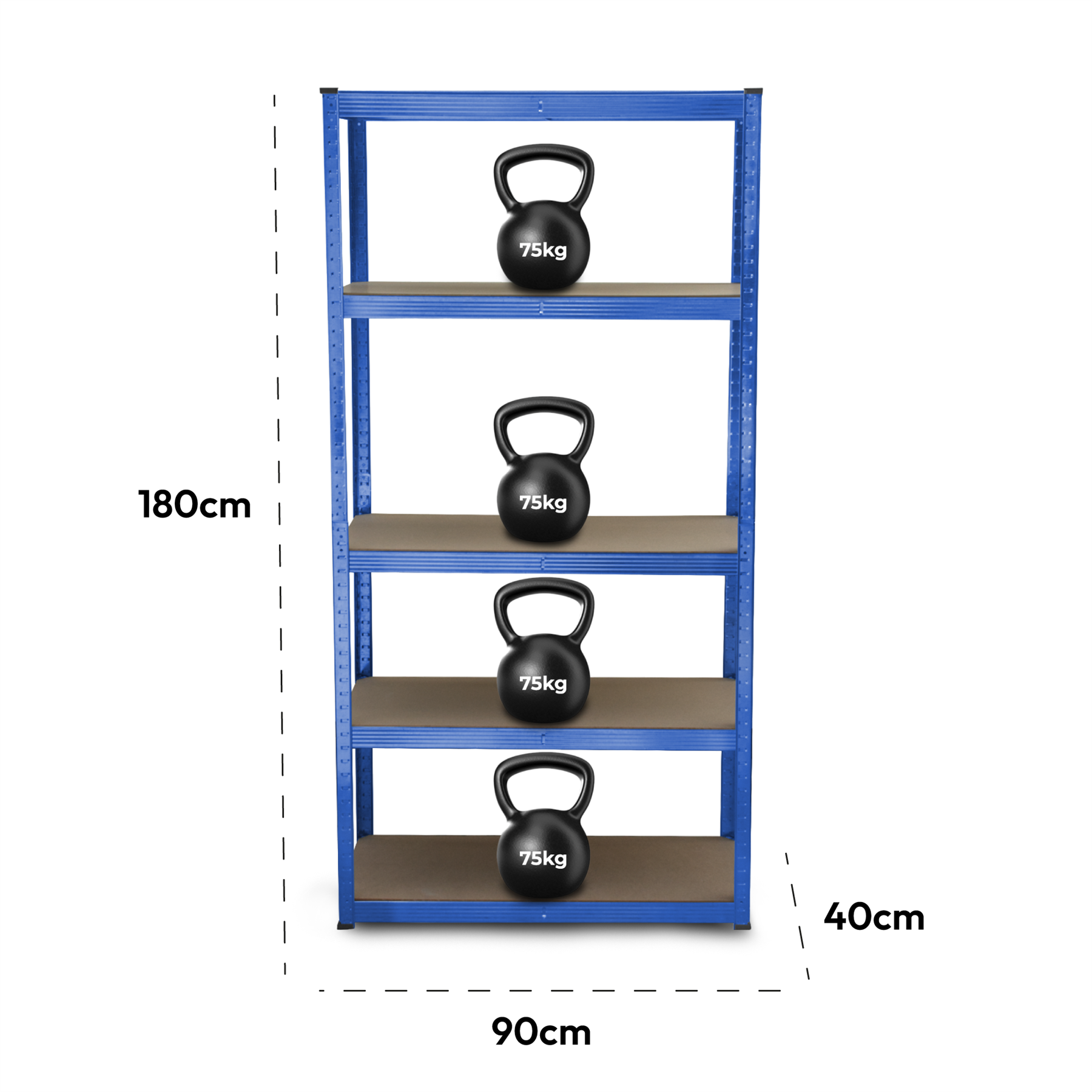 5 TIER BOLTLESS GARAGE SHELVING HEAVY DUTY METAL STORAGE SHELVES RACKING UNIT - Picture 27 of 27