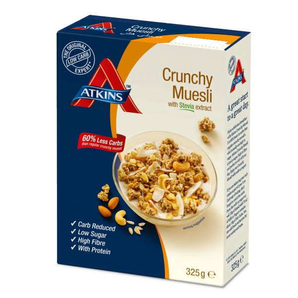 Atkins Crunchy, Low Carb, High Fibre Muesli Cereal 325g eBay