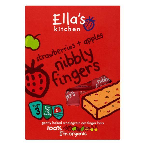 Ella's kitchen nibbly fingers strawberry Apple Organic 8x5 x 25g (5060107332690)