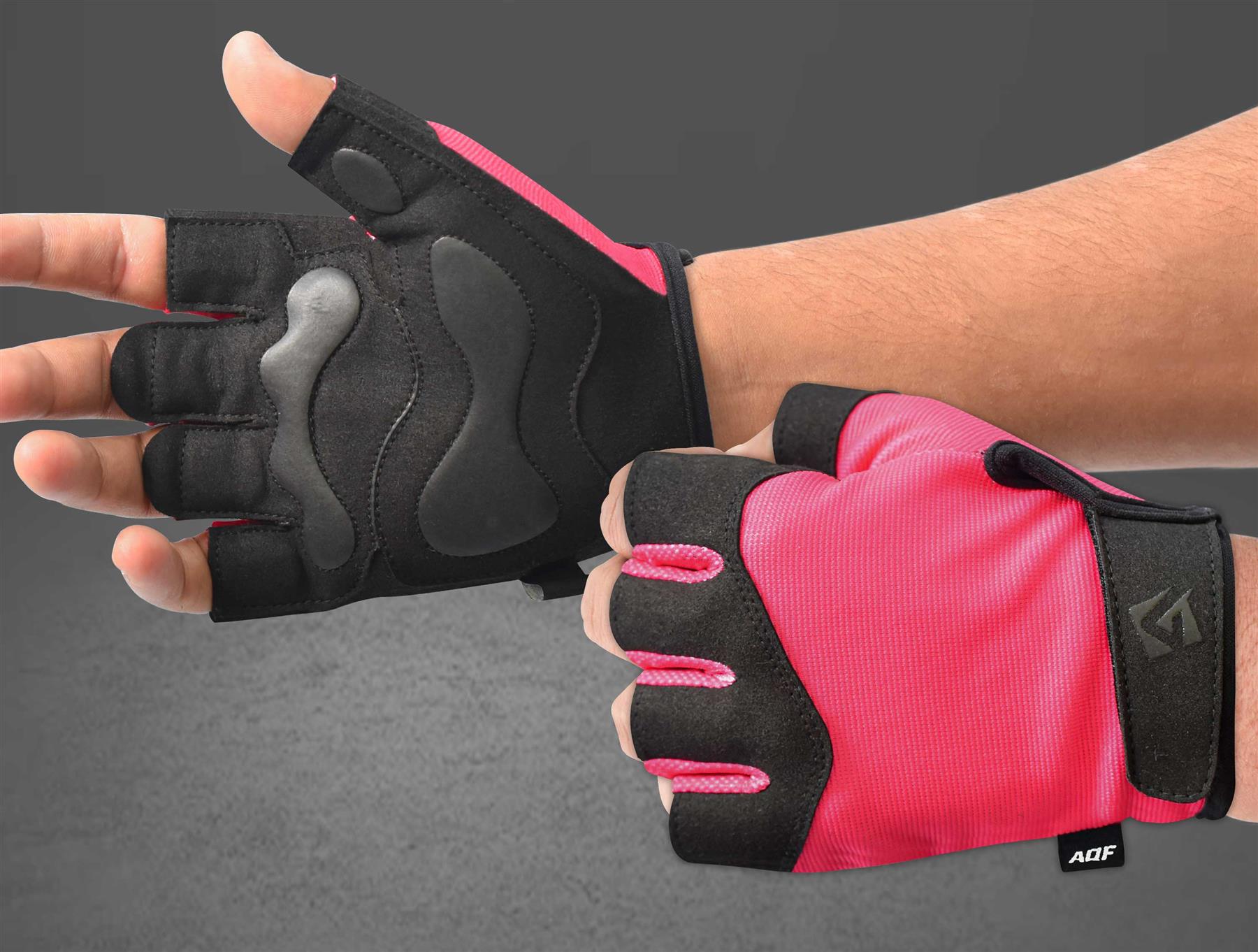 AQF Weight Lifting Gym Gloves Training Workout Fitness Gloves Padded Palm Grip - Picture 30 of 33