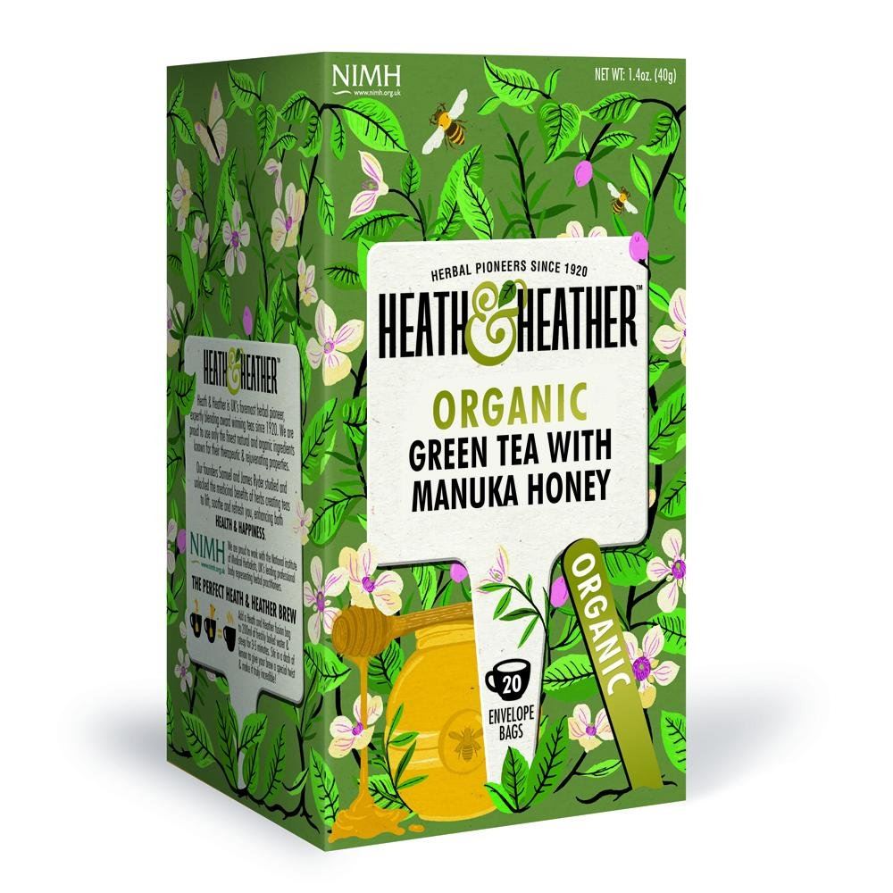 Heath And Heather Organic Green Tea & Manuka Honey 20 bags - Picture 5 of 6