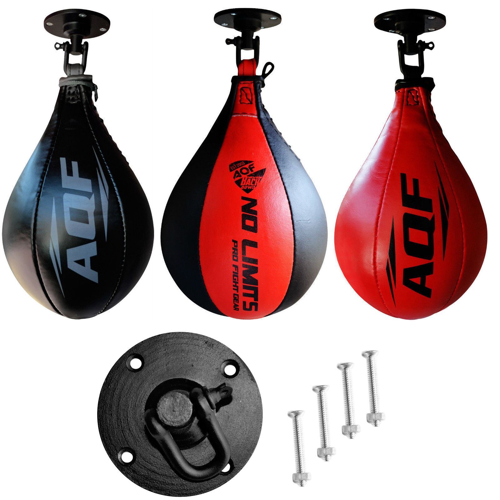 AQF Leather Speed Ball & Swivel Boxing Punch Bag MMA Speed Bag Training