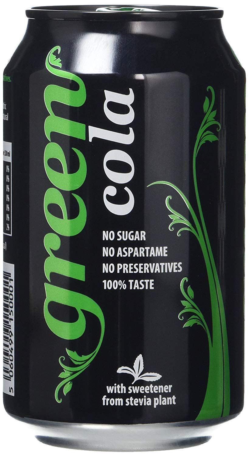 Green Cola 330ml Can No calorie stevia sweetened cola (Pack of 24) eBay
