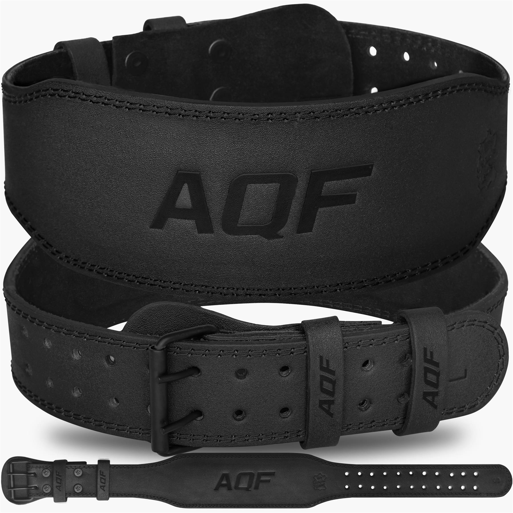 AQF 7mm Leather Weight Lifting Belt 4" Padded Lumbar Back Support Gym Fitness - Picture 15 of 21