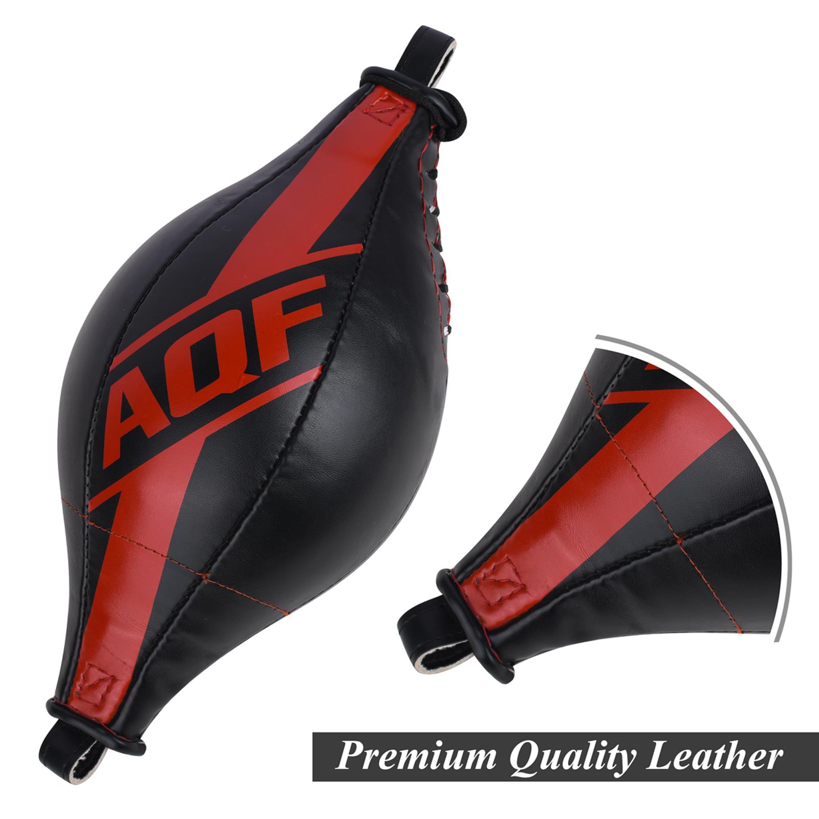AQF Double End Speed Ball Rex Leather Floor to Ceiling Punch Bag Boxing MMA