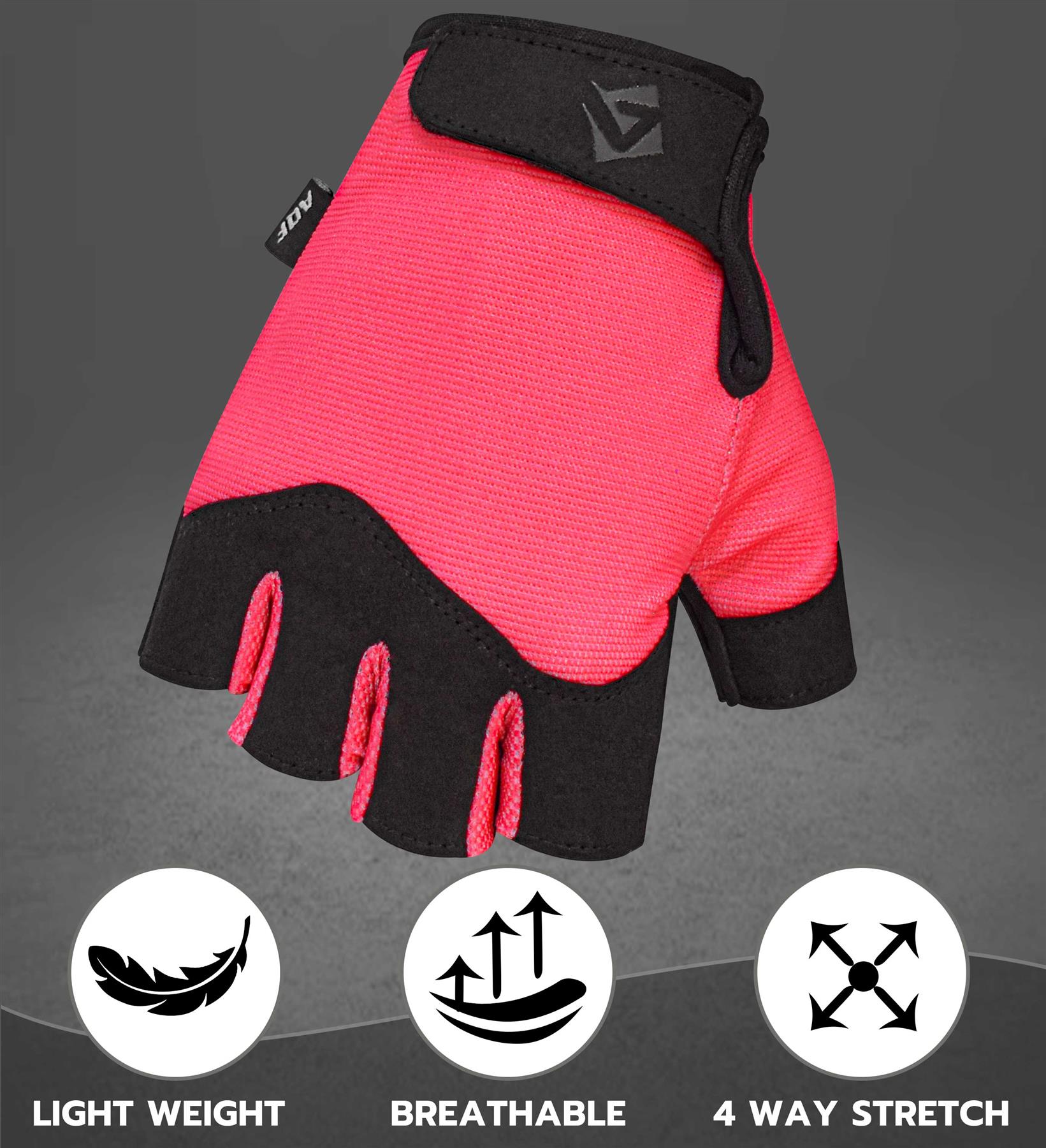 AQF Weight Lifting Gym Gloves Training Workout Fitness Gloves Padded Palm Grip - Picture 28 of 33