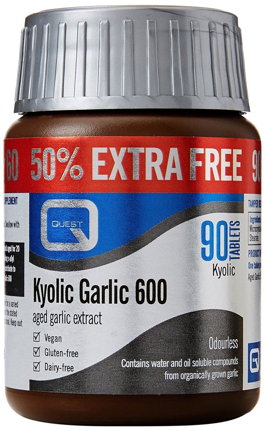 Quest Kyolic Garlic 600mg Extra Fill 60 + 30 Tablets 5022339195016 eBay