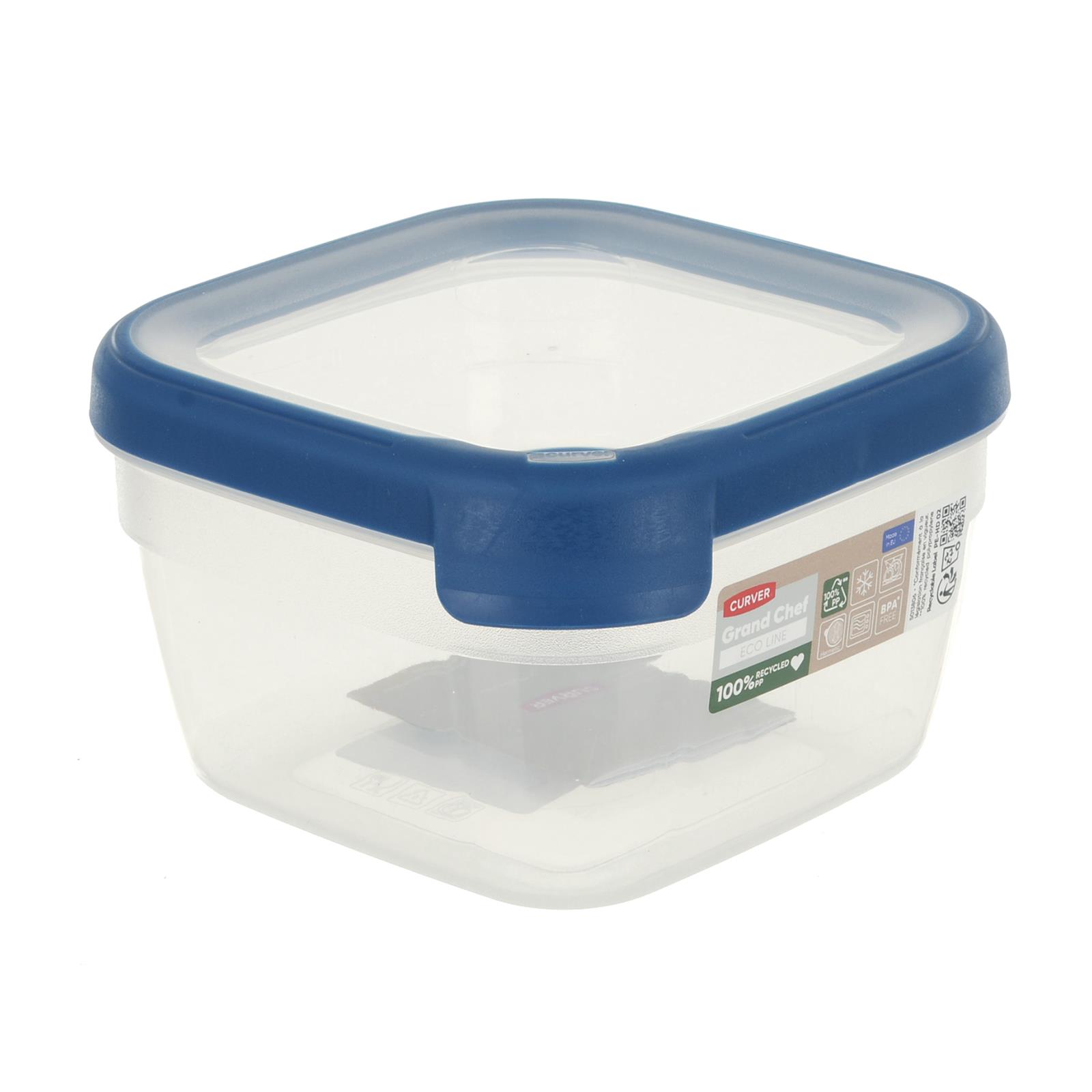 Square Food Storage Container Curver Grand Chef Eco Line Clear 100% Recycled - Picture 2 of 5