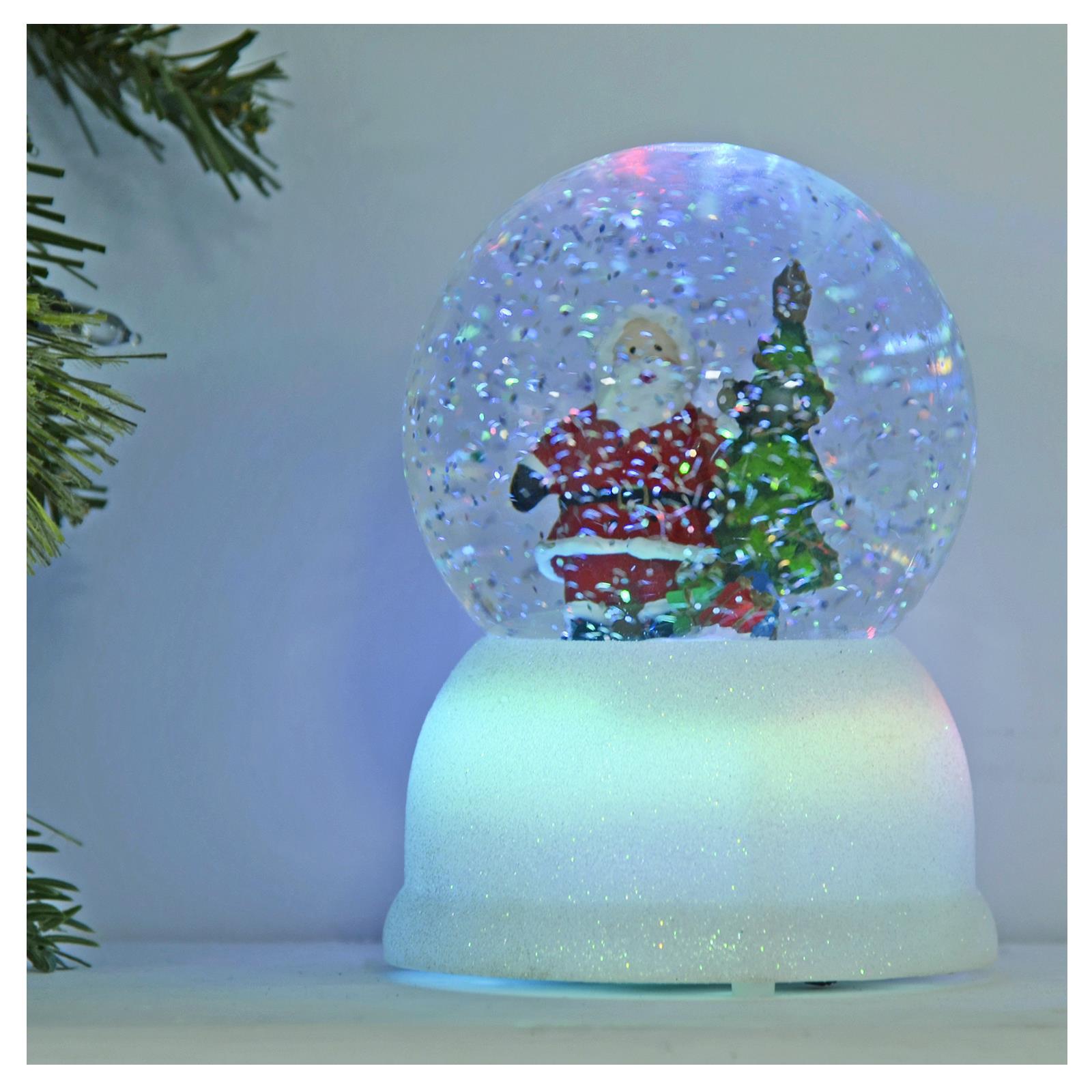 LED Water Spinner Christmas Decoration Glitter Light Up Snow Globe ...