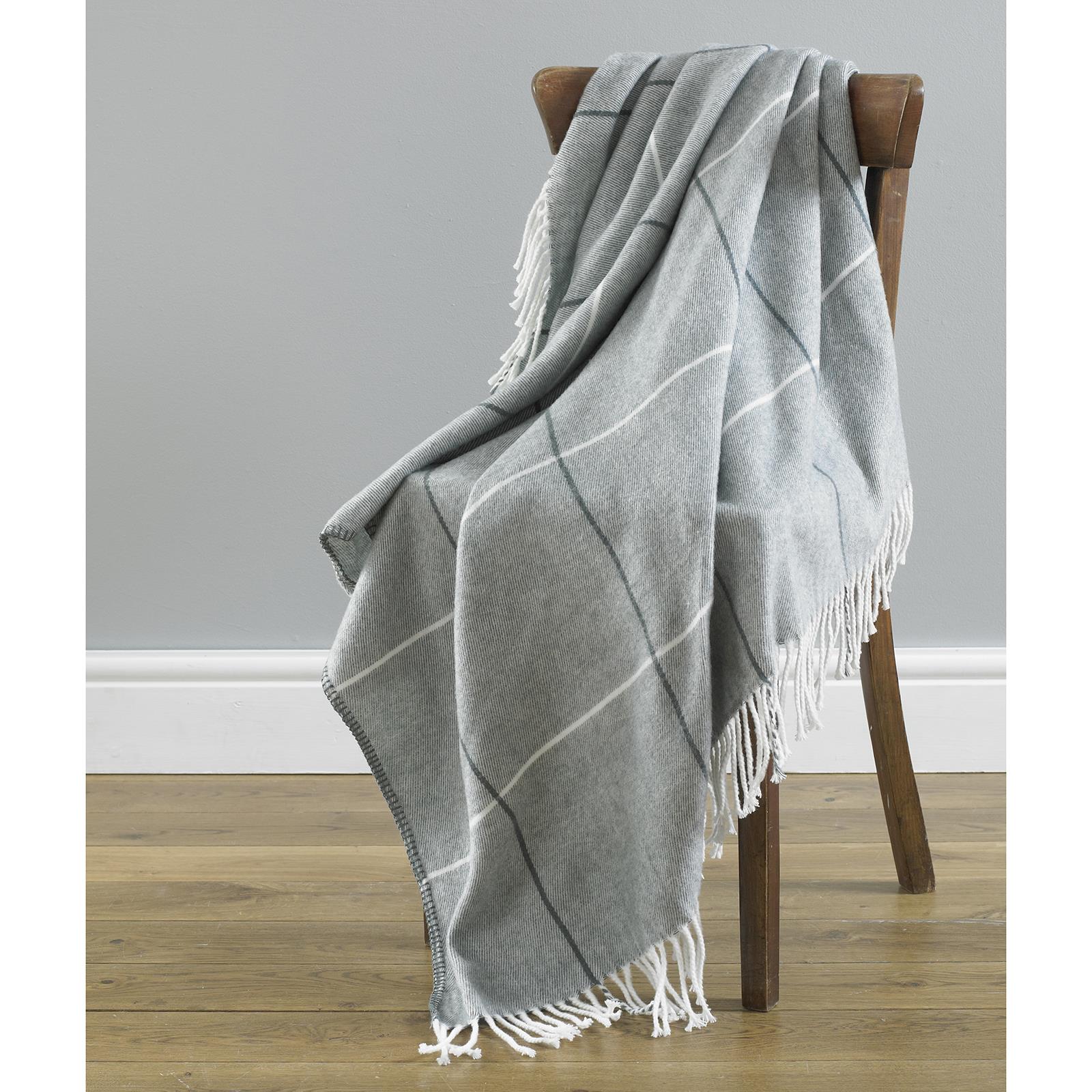 Country Club Throw Soft Fabric Twist Fringe Stylish Grey Designs 130x170cm