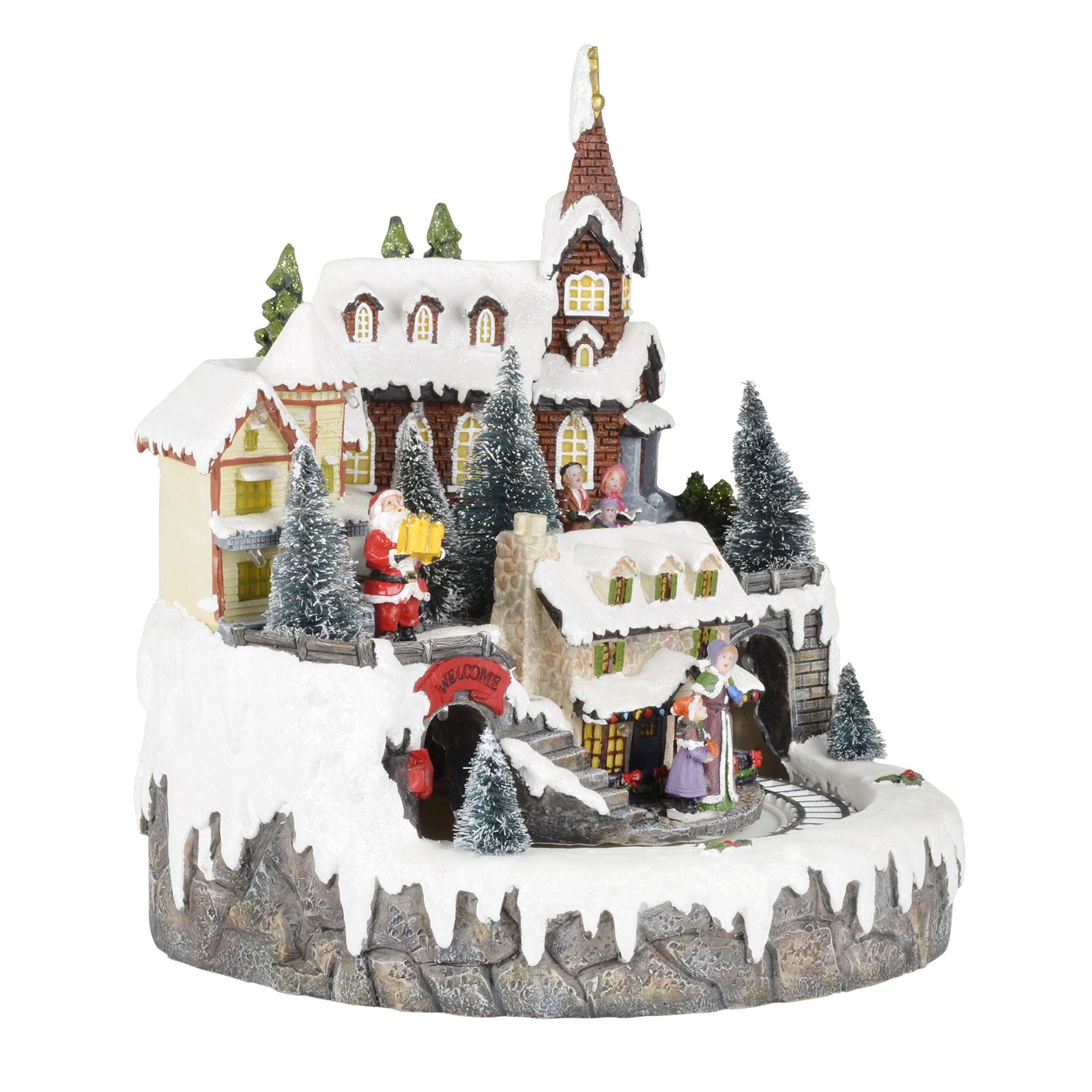 Resin Christmas Light Up Room Decoration Festive Traditional Ornament