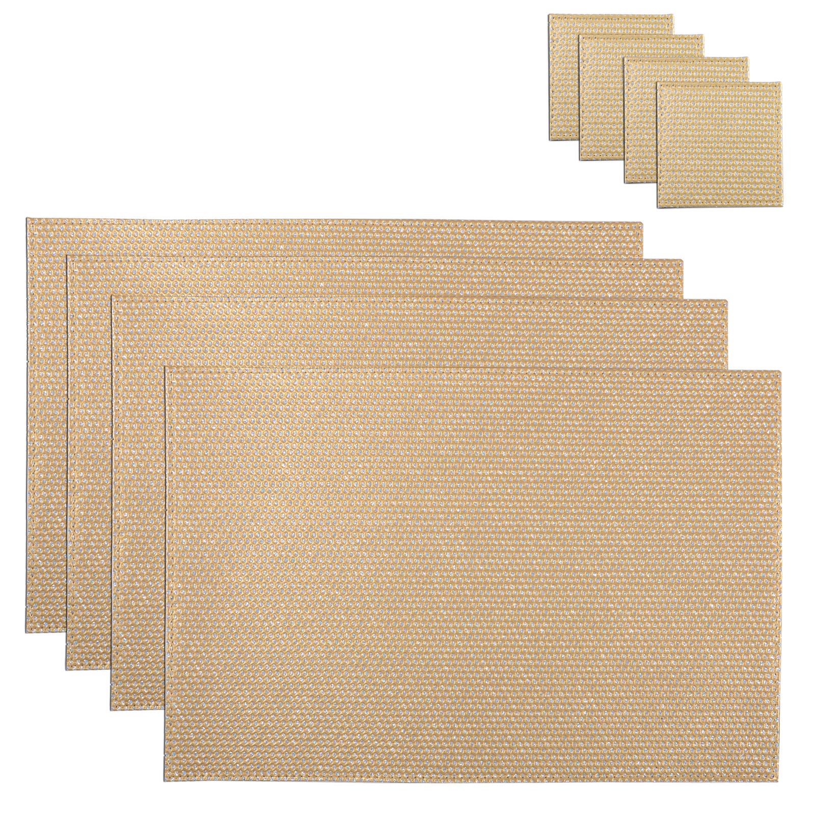 4 Coasters Placemats Set Matching Dining Tableware Dinner Protective Mats - Picture 6 of 7