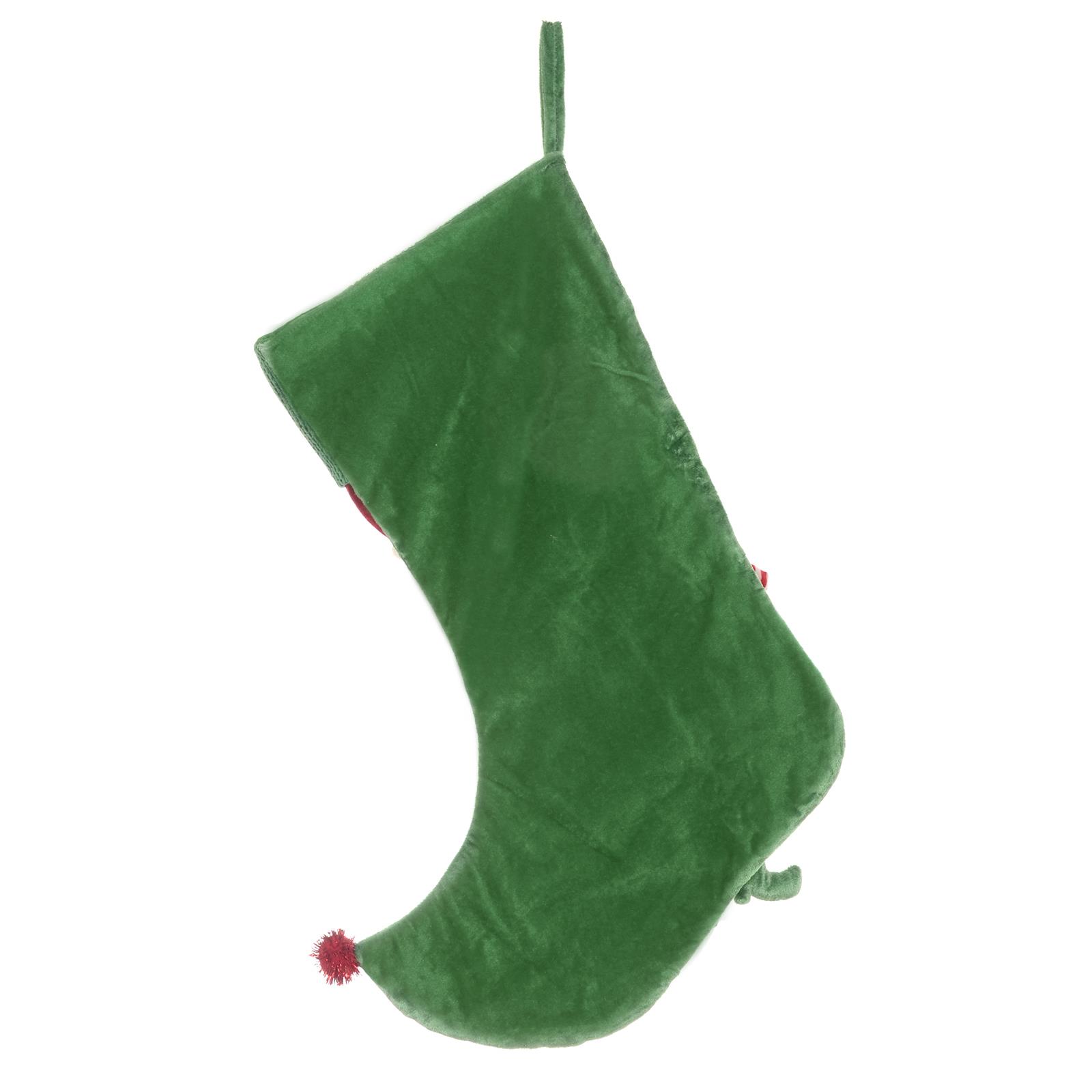 Christmas Stocking Elf Figure Decoration Red Green Plush Fabrics Boy Girl 58cm - Picture 3 of 5