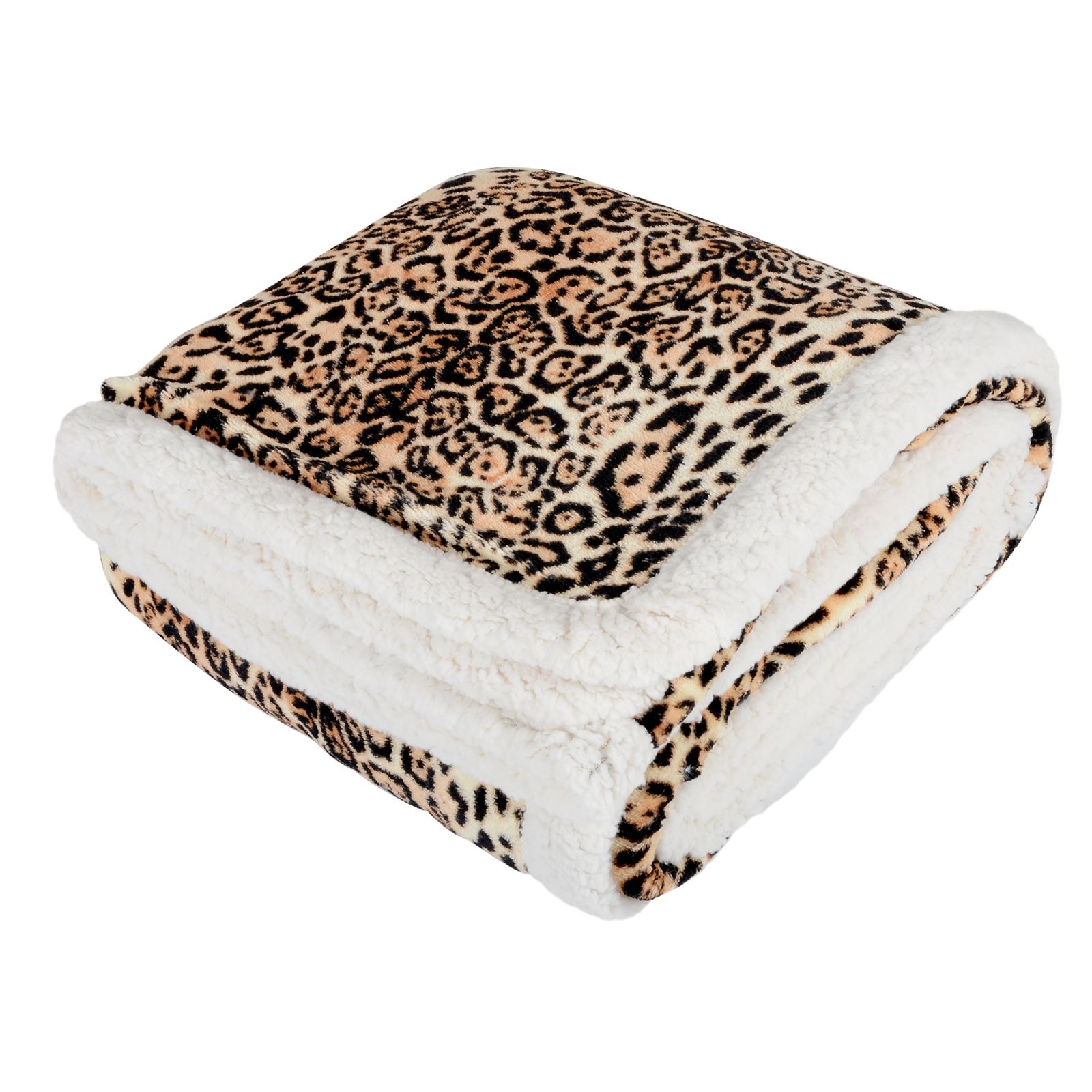 Animal Print Fleece Blanket Luxury Soft Thick Sherpa Throw Sofa Giraffe Leopard - Picture 4 of 6