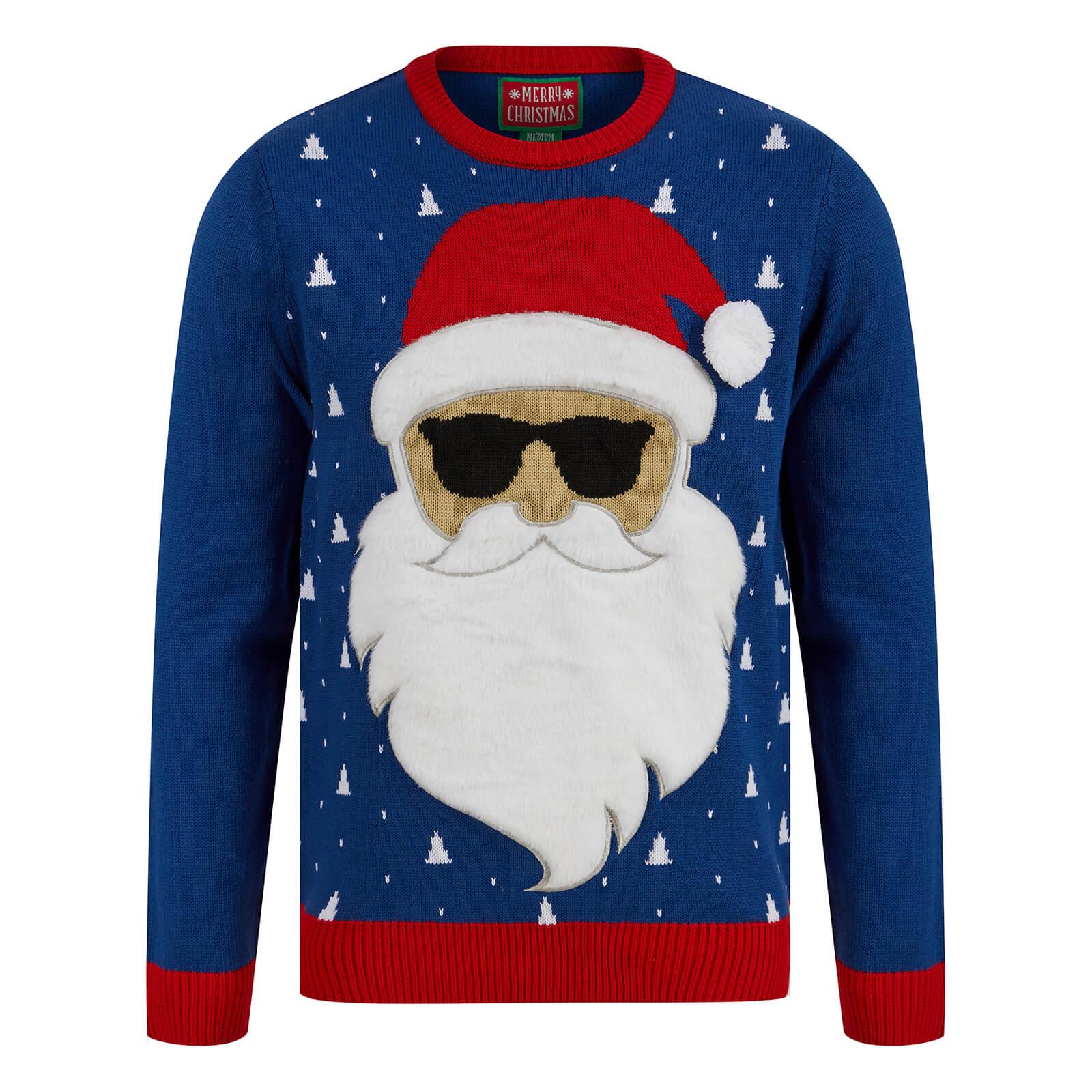Mens Light Up Christmas Jumper Flashing LED Novelty Fun Party Soft Knit