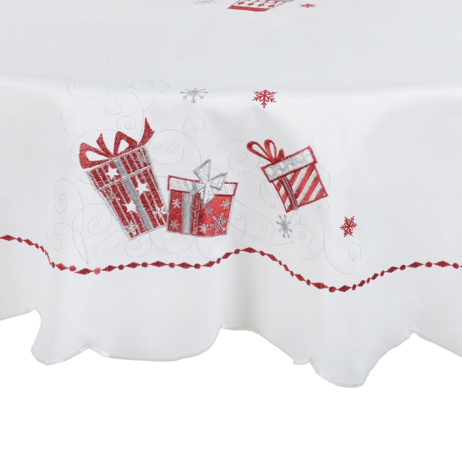 Christmas Tablecloth Festive Pattern Rectangle Round Fabric Xmas Room