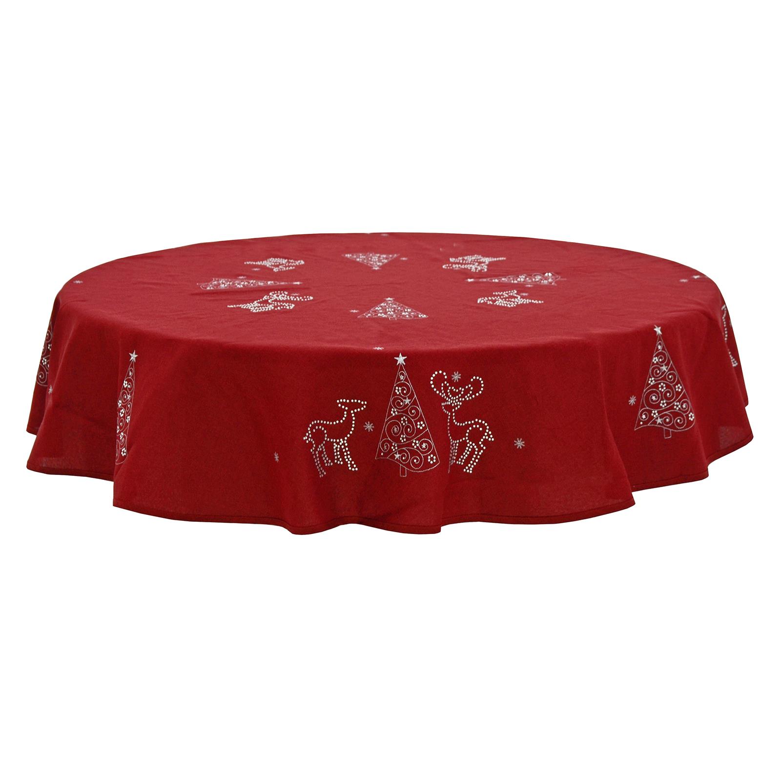 Christmas Tablecloths Napkins Fabric Luxury Embroidered Xmas Table Linen eBay