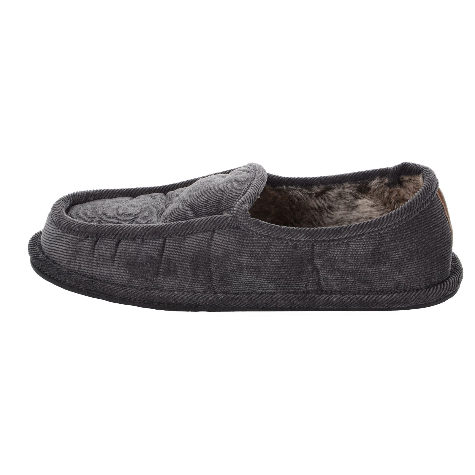 Mens Cord Velvet Full Slippers Super Comfort Soft Lining Grey Navy Black UK 7-11 - Picture 12 of 22