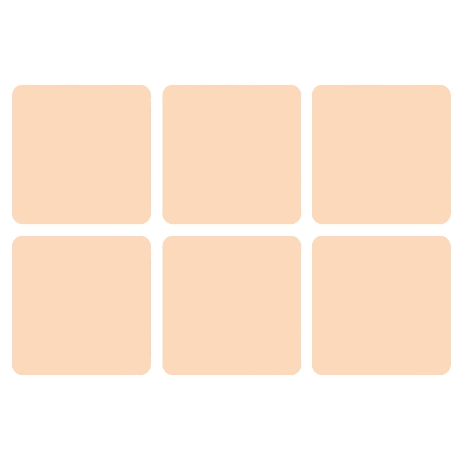 Set of 6 Coasters Cork Back Plain Patterned Square Coffee Mats Heat Resistant 4" - Picture 3 of 11
