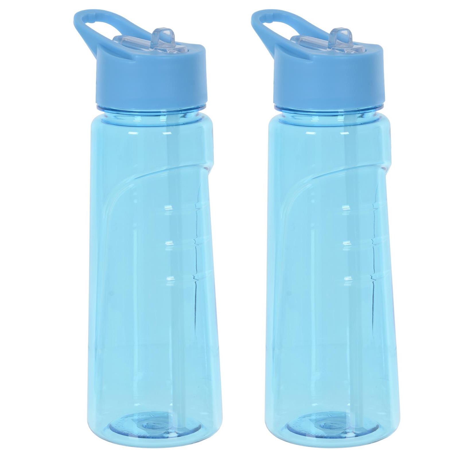 2 Pack of Reusable Water Bottles Tritan Plastic Drinking Sports With Straw 750ml eBay