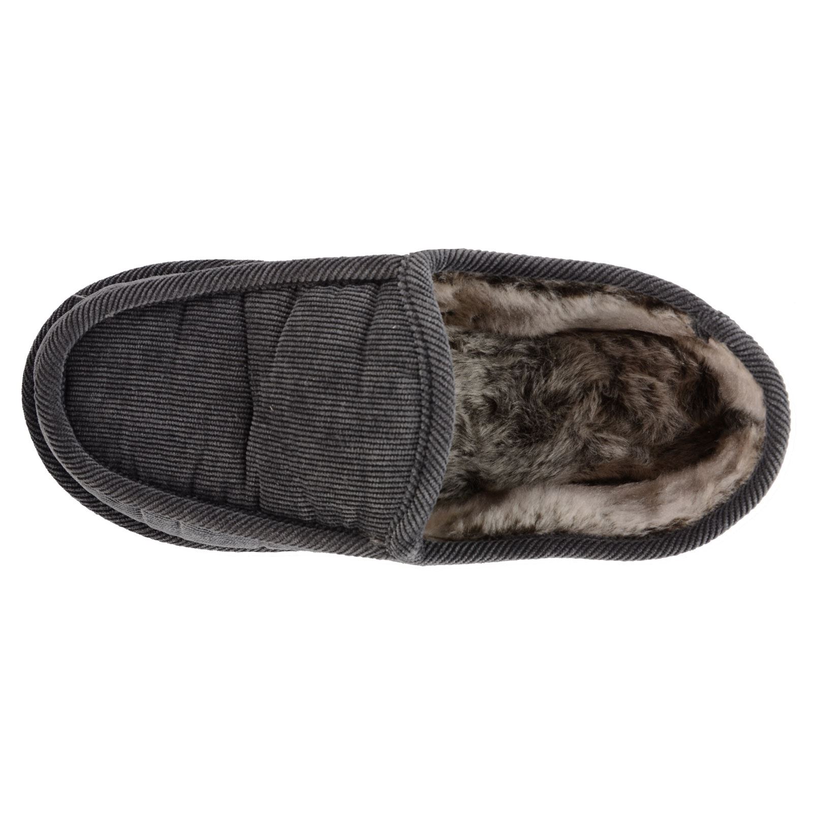 Mens Cord Velvet Full Slippers Super Comfort Soft Lining Grey Navy Black UK 7-11 - Picture 14 of 22