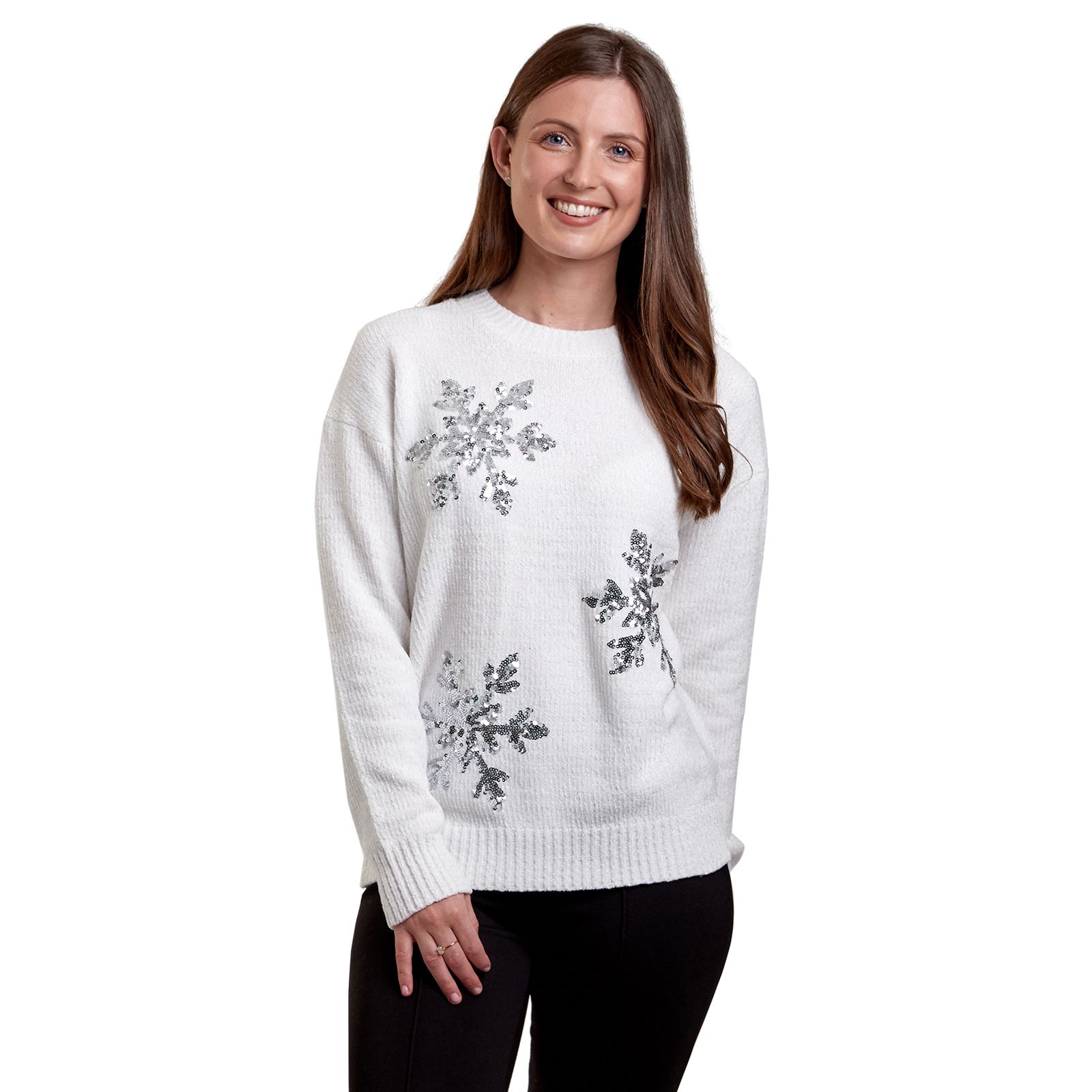 snowflake christmas jumper womens
