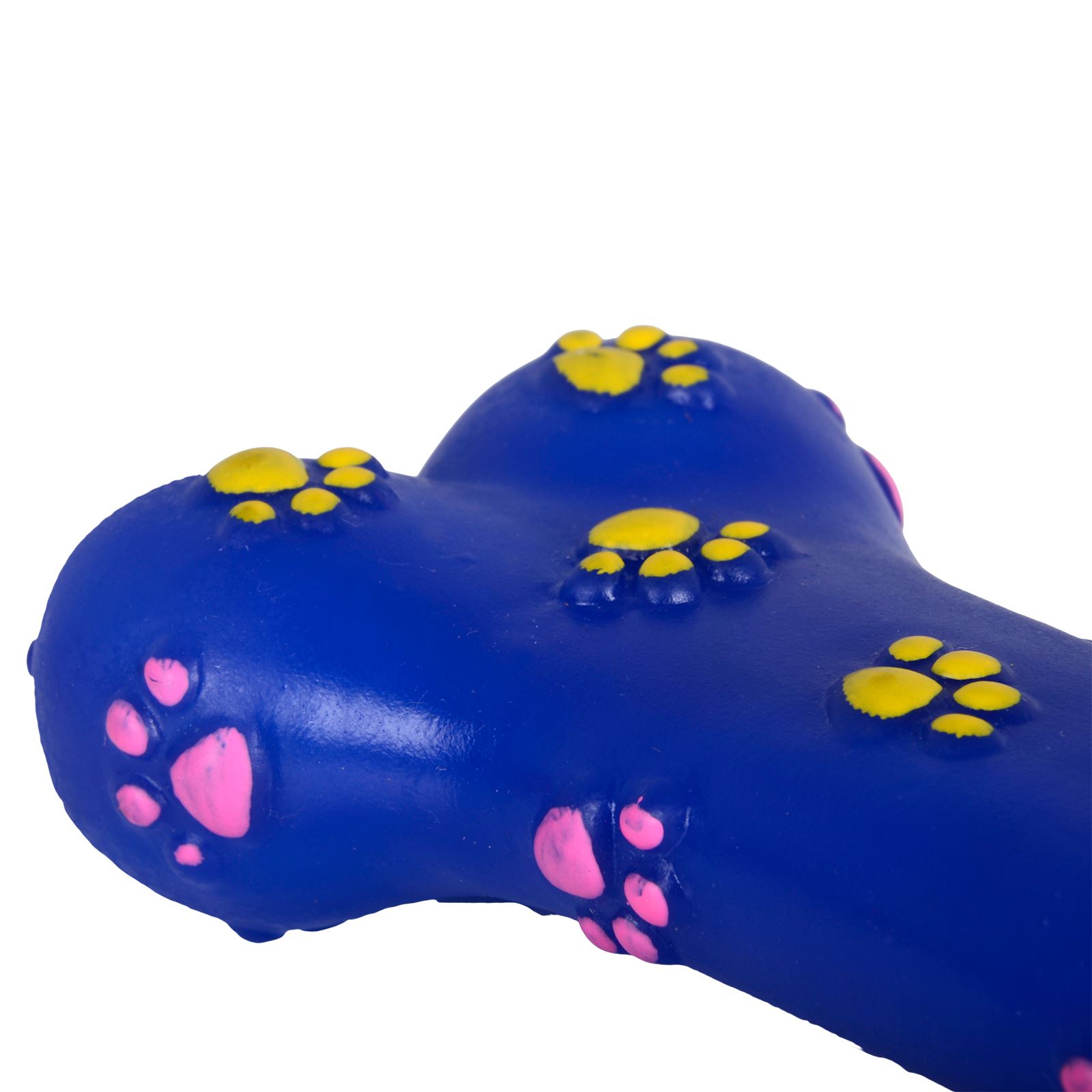 18cm Blue Vinyl Squeaky Bone Fetch Throw Pet Dog Puppy Play Chew Sound
