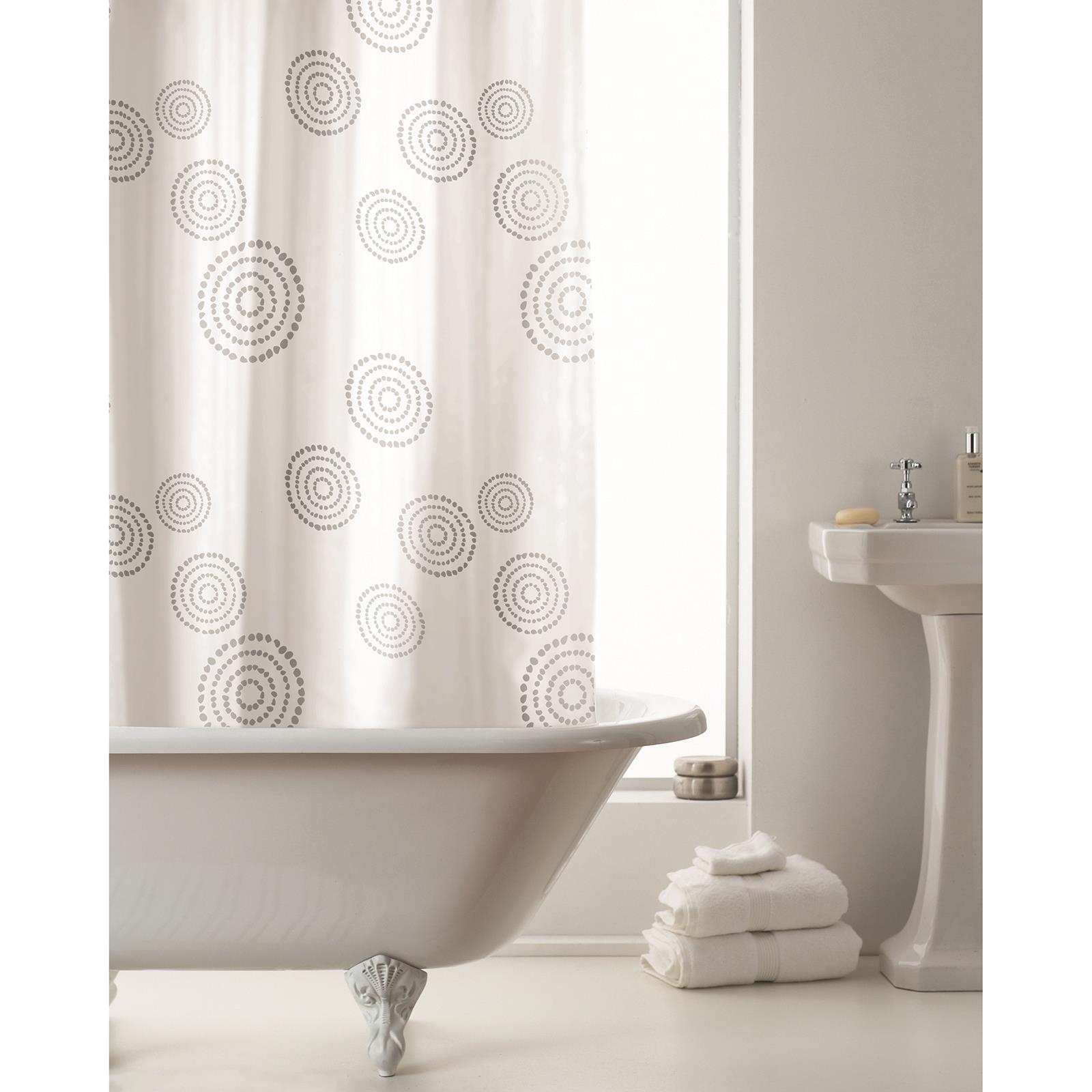 Country Club Shower Curtain Hookless Easy Hang Washable Modern Design 180cm